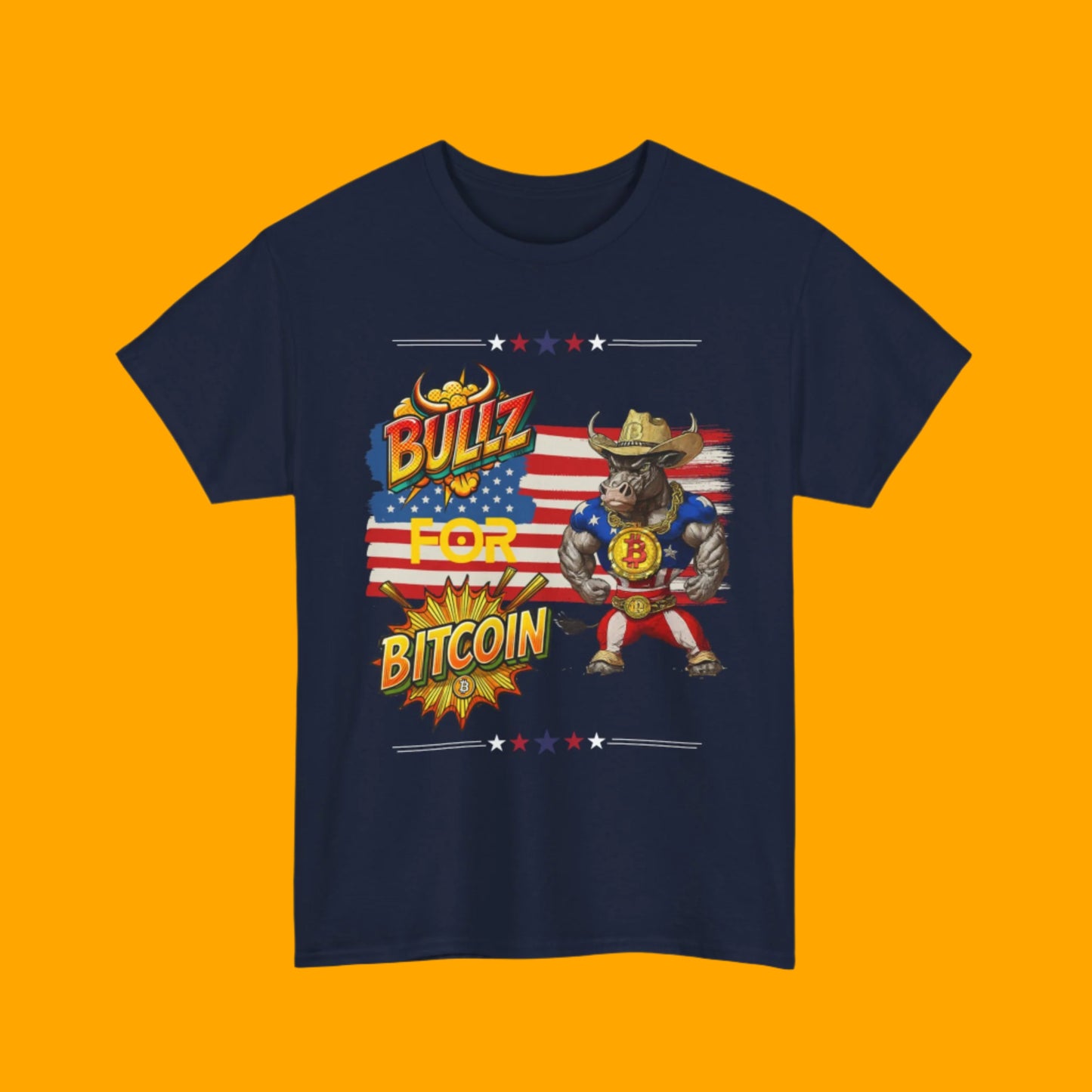 🔥 Bitcoin Bullz™ Patriotic Crypto Street Tee – Bold USA Design for Bitcoin Bulls & Independence Lovers Mens Stylish T-Shirt 🔥