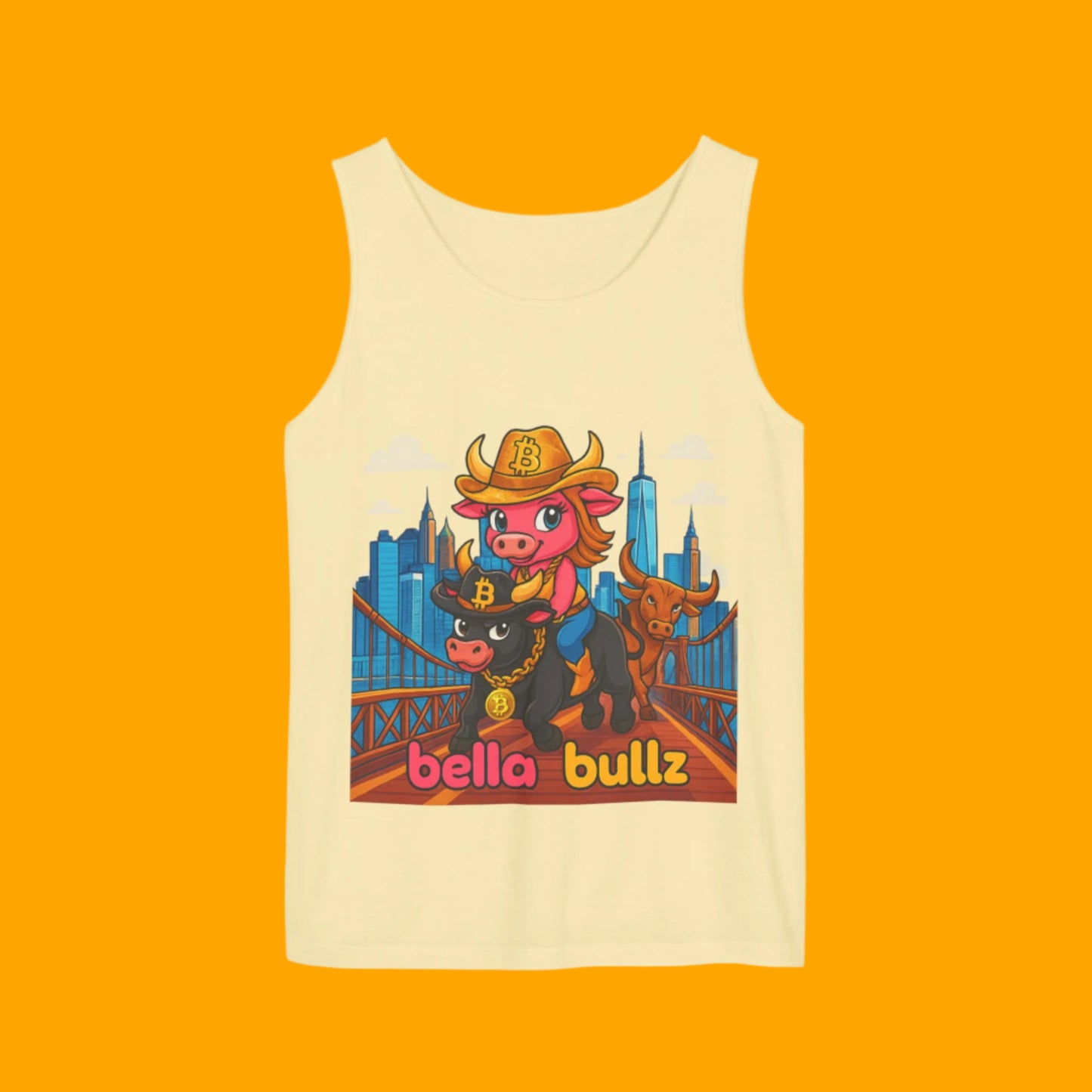 Crypto Cowgirl Graphic Unisex Tank Top - Summer Tee, Bitcoin Beachwear, Limited Edition Unique Design
