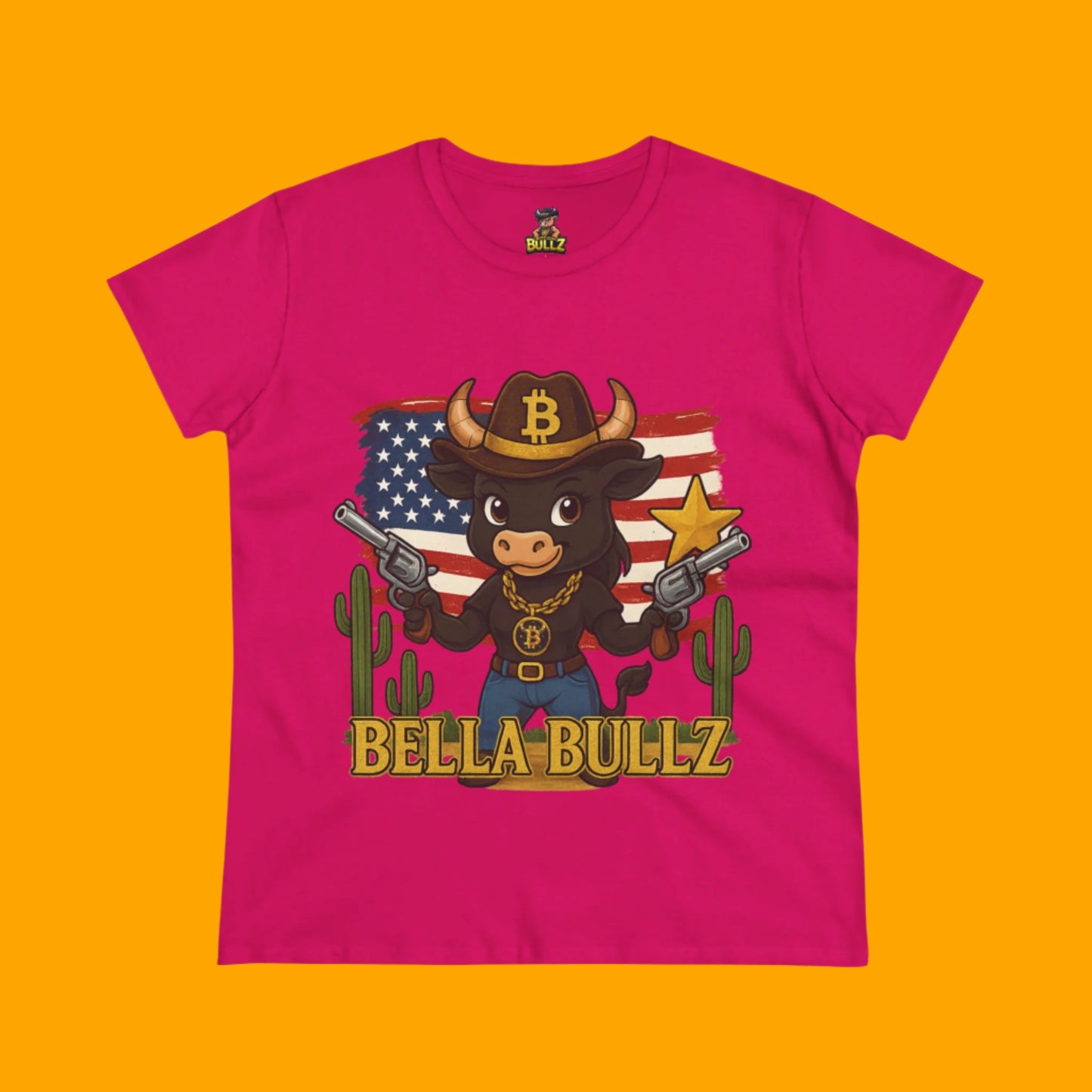 Western-Themed Women's Tee, Exclusive Designs, Crypto Lovers Bitcoin Patriotic Clothing, Cowgirl Women's Top, Americana Style