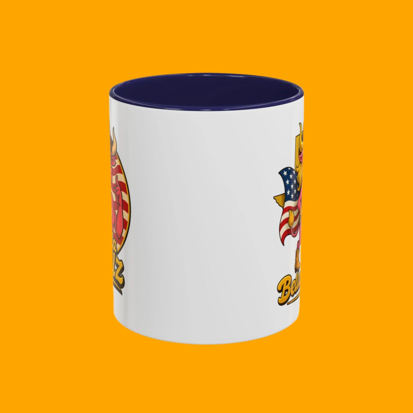 Crypto Lovers Accent Coffee Mug with Bella Bullz Design | Unique Gift for Cowgirls, American Pride Mug, BBQ Gatherings, Home Decor