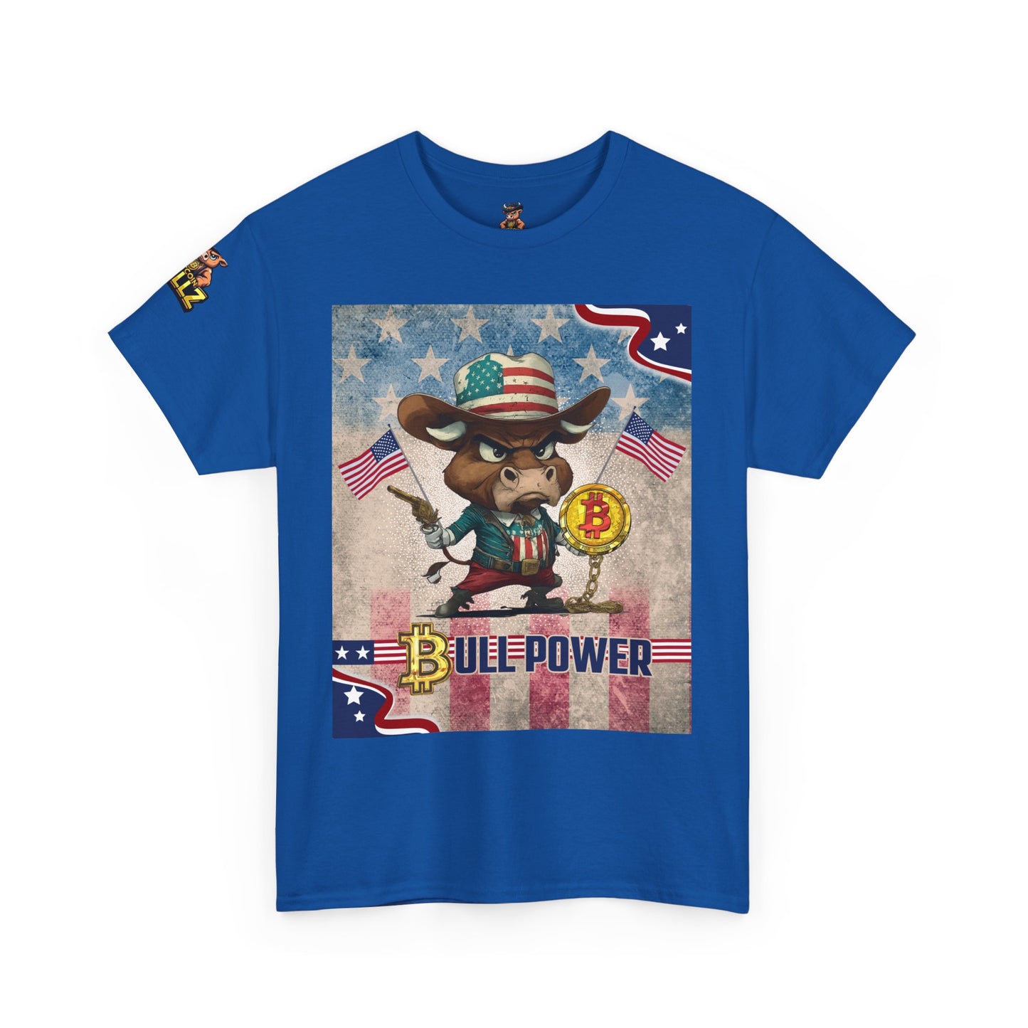 Bitcoin Bullz™ Limited Patriotic Crypto Tee – Bold American Streetwear for True Bitcoin Believers (Only 500 Available!)