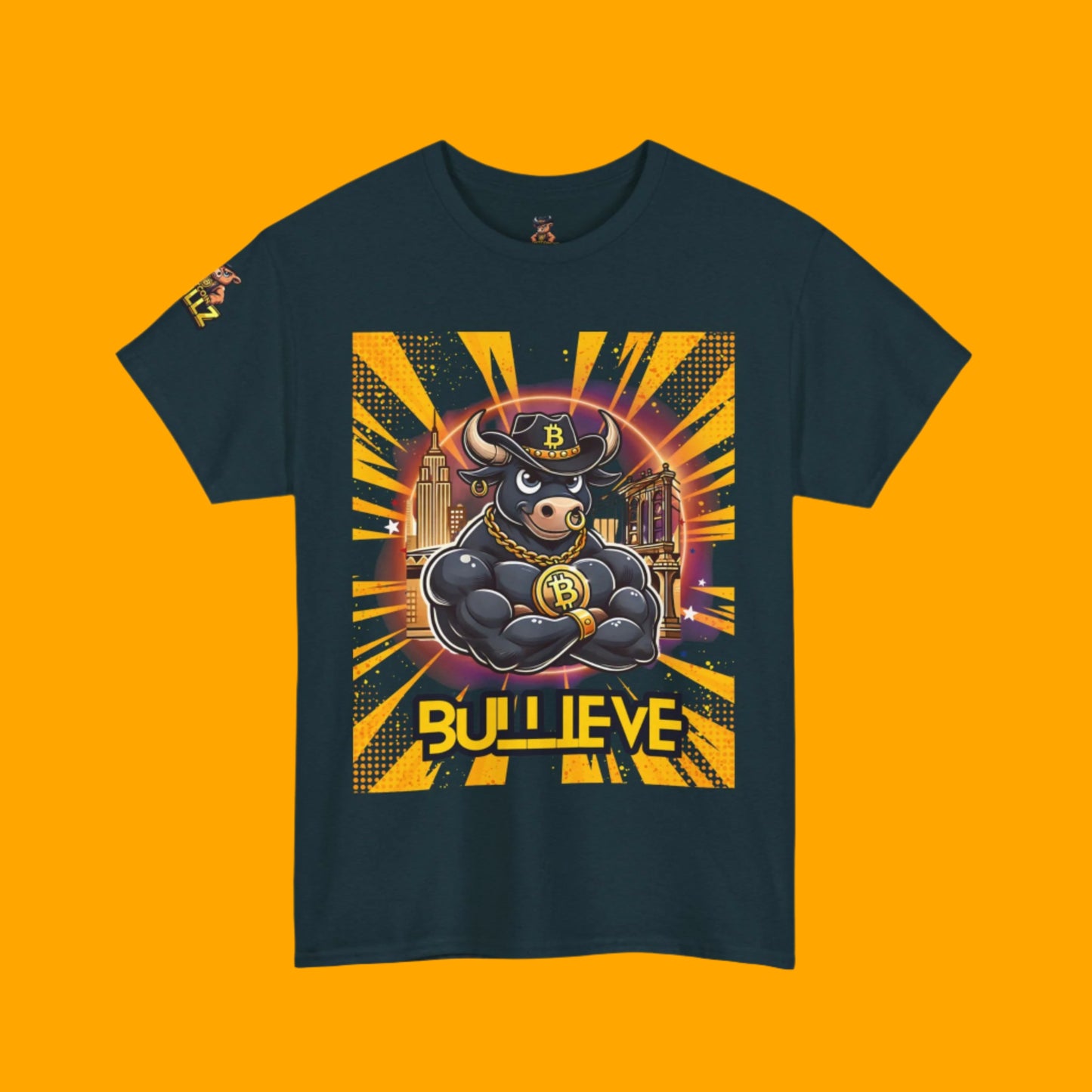 🔥 Bitcoin Bullz™ Brooklyn New York Crypto Street Tee – Bold Design for Bitcoin Bulls & Independence Lovers Limited Edition 500 Pieces Only 🔥