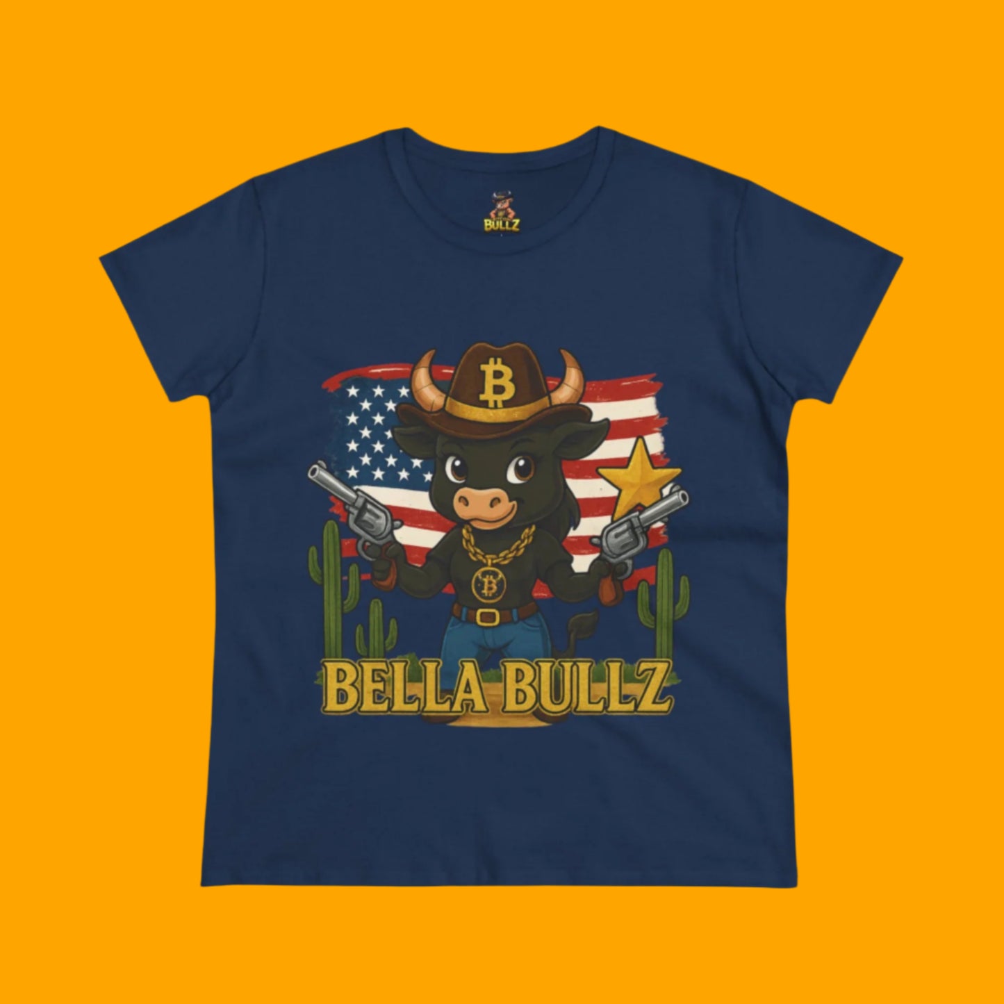 Western-Themed Women's Tee, Exclusive Designs, Crypto Lovers Bitcoin Patriotic Clothing, Cowgirl Women's Top, Americana Style