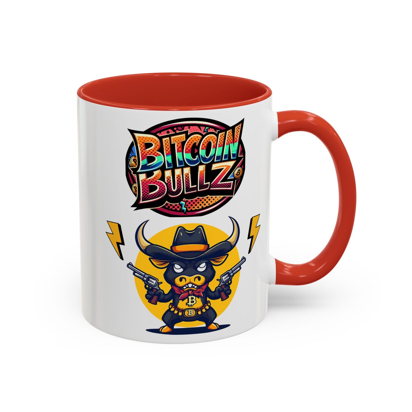 Bitcoin Bull Accent Coffee Mug - Perfect Gift for Crypto Lovers, Unique Mug for Bitcoin Enthusiasts, Cool Coffee Cup for Home or Office