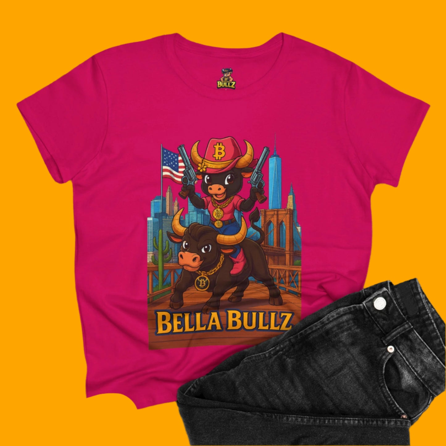 Crypto Lovers Graphic Tee - Bella Bullz Design, Limited Edition Quality Casual Wear, Gift for Animal Lovers, Fun Retro Vibe, Summer Fashion