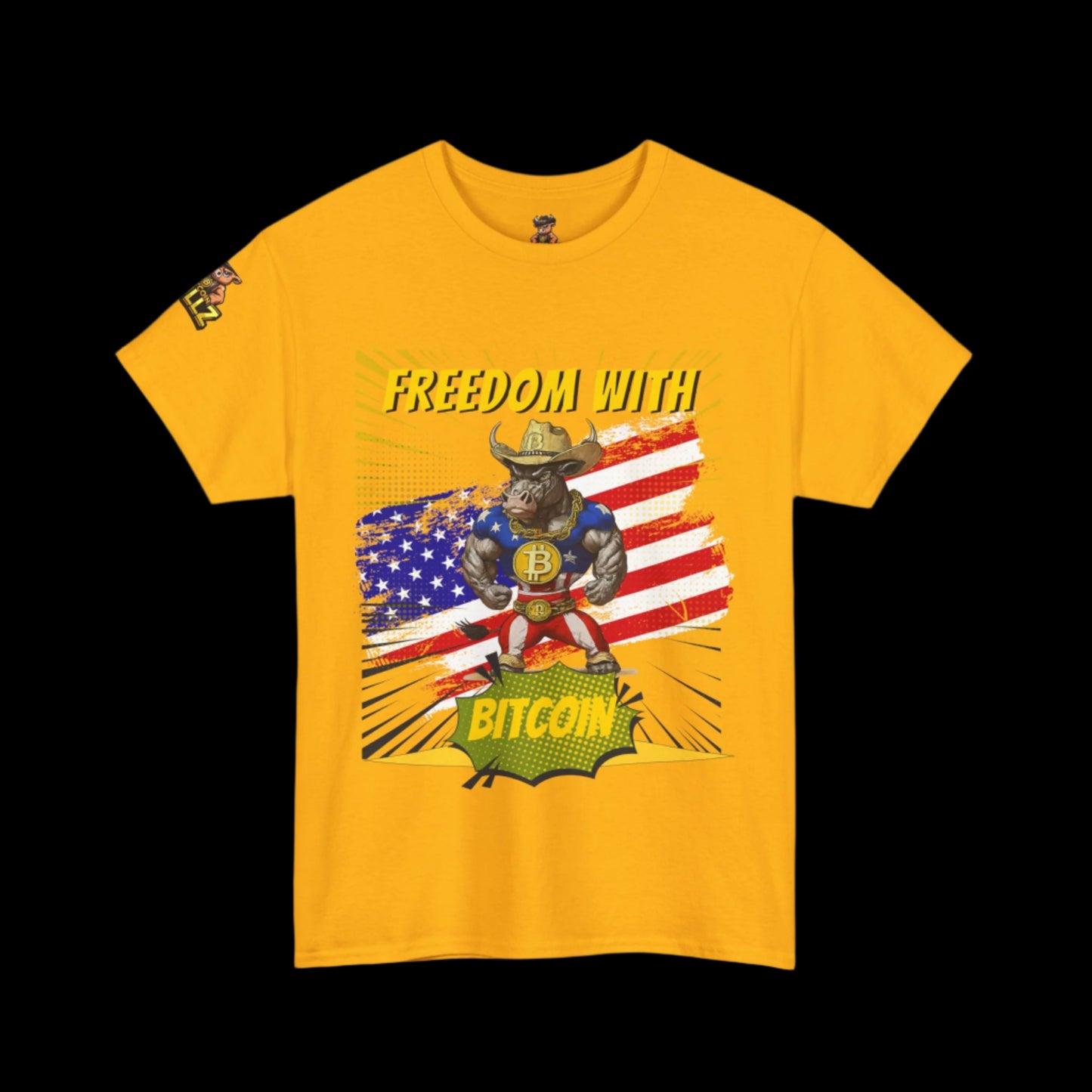 🔥 Bitcoin Bullz™ Limited Patriotic Crypto Tee – Bold American Streetwear for True Bitcoin Believers Exclusive Design (Only 500 Available!) 🔥