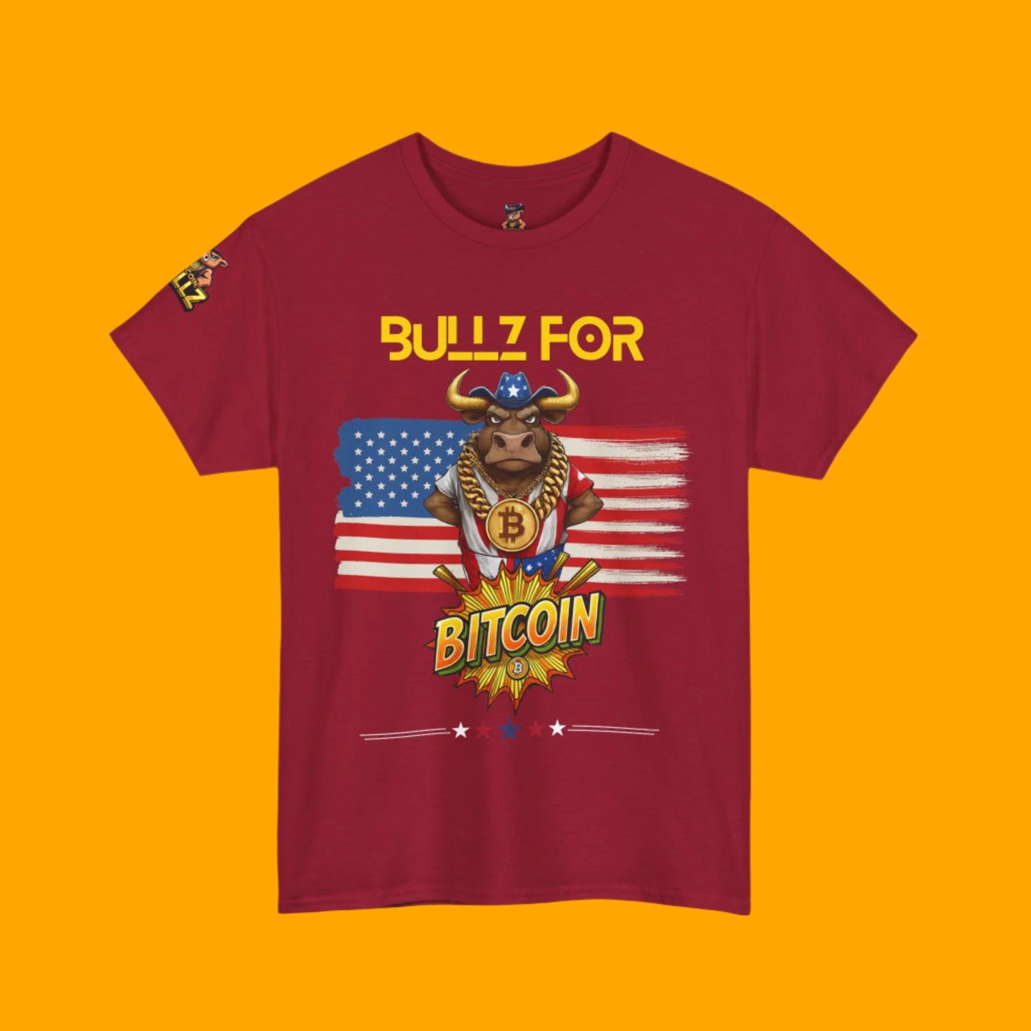 🔥 Bitcoin Bullz™ Patriotic Crypto Street Tee – Bold USA Design for Bitcoin Bulls & Independence Day Lovers 🔥