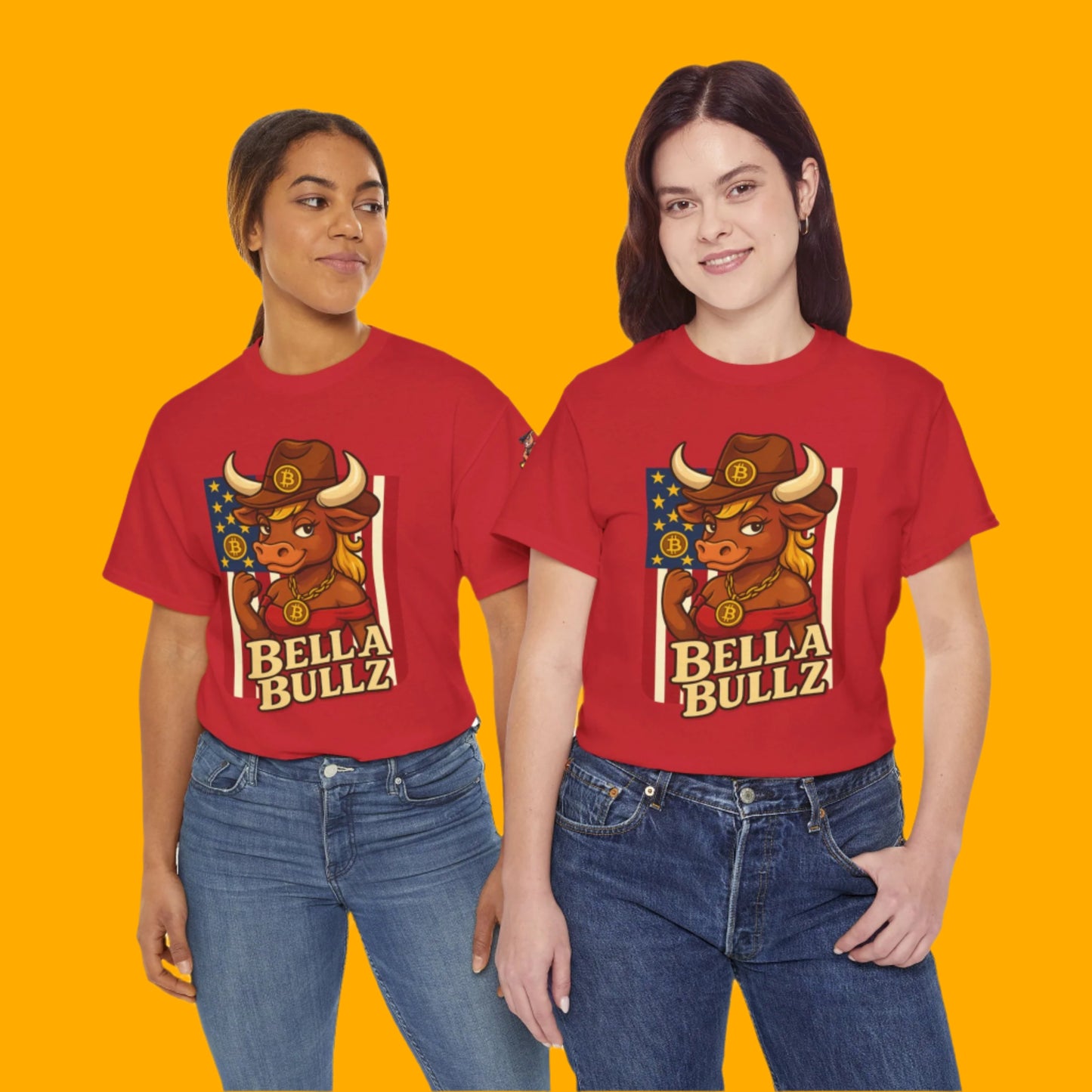 Bella Bullz Texas Cowboy Style for Crypto Women Limited Design Fashion Tee