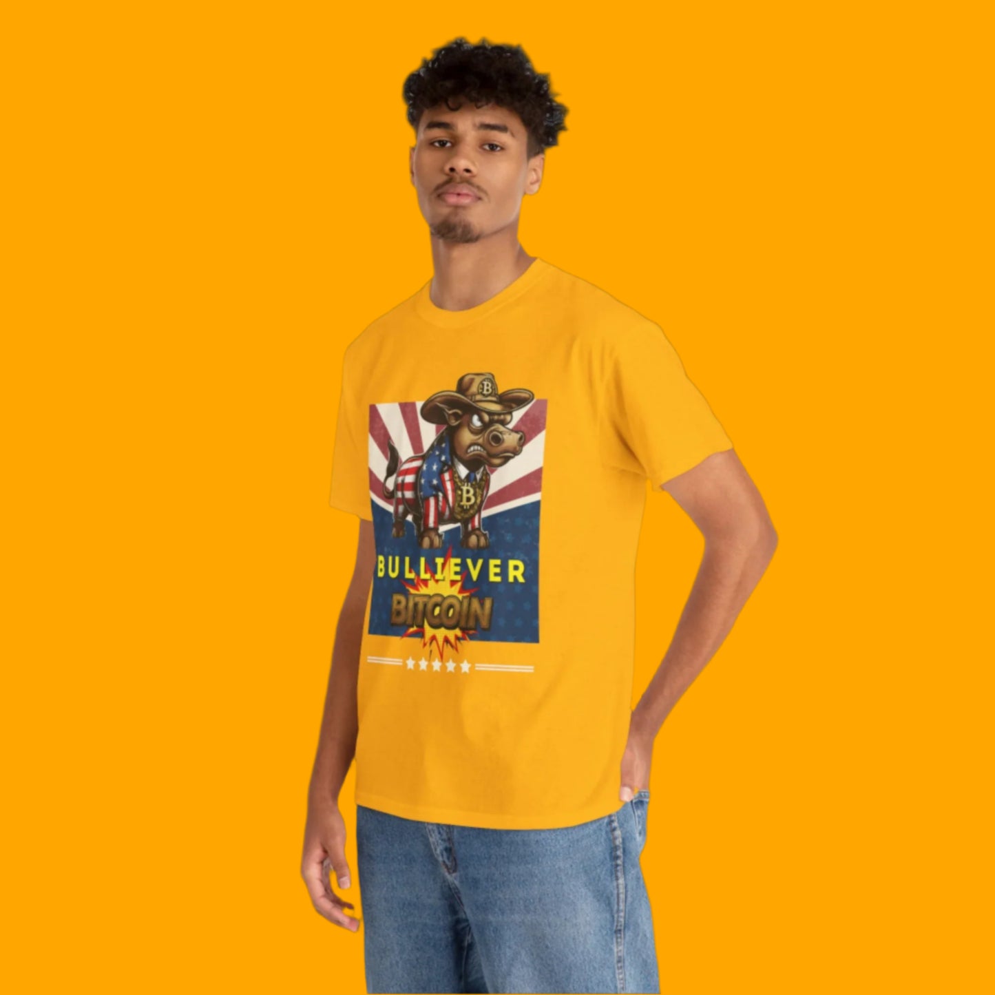 🔥 Bitcoin Bullz™ Patriotic Crypto Street Tee – Bold USA Design for Bitcoin "Bullievers" & Independence July4th Lovers 🔥