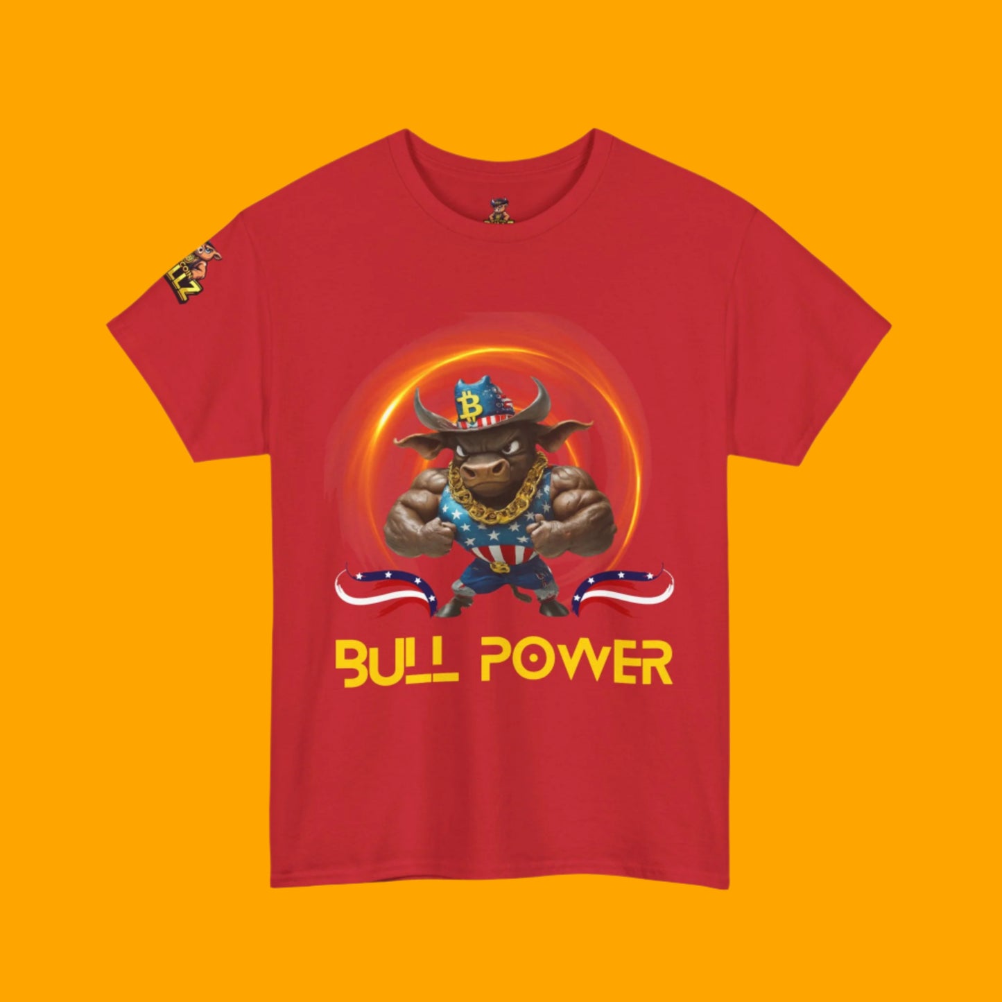 Bitcoin Bullz™ Crypto Freedom Tee – Patriot Style Meets Outdoor Streetwear Independence Day Crypto Bulls