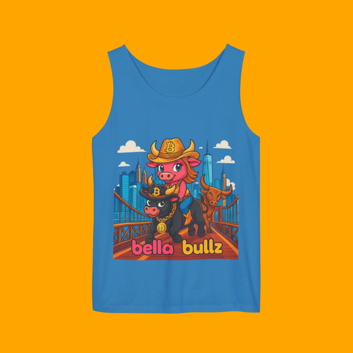 Crypto Cowgirl Graphic Unisex Tank Top - Summer Tee, Bitcoin Beachwear, Limited Edition Unique Design