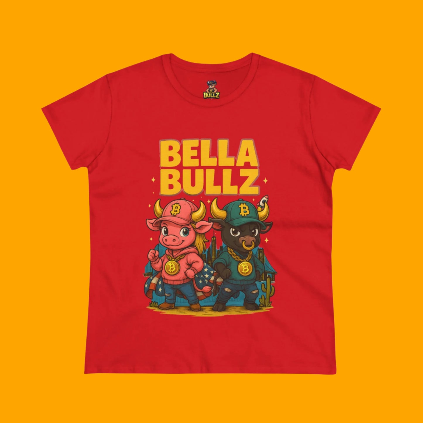 Bella Bullz Women's Cotton Tee - Fun Graphic Tee for Cow Lovers, Casual Wear, Birthday Gifts, Farmhouse Style, Trendy Apparel