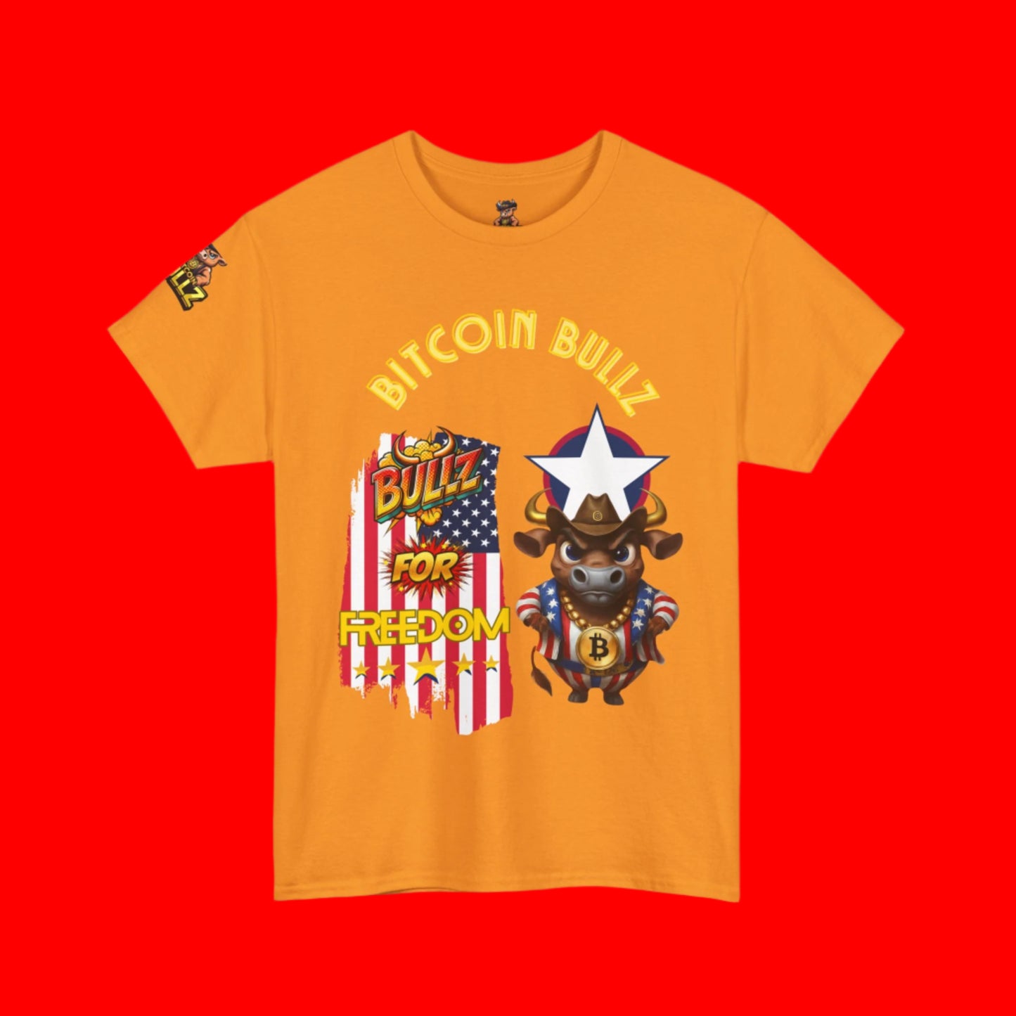 Bitcoin Bullz™ Viral Patriotic Crypto Street Tee Limited Pieces– Bold USA Design for Bitcoin Bulls & Independence Lovers Crypto Passion for July 4th🔥
