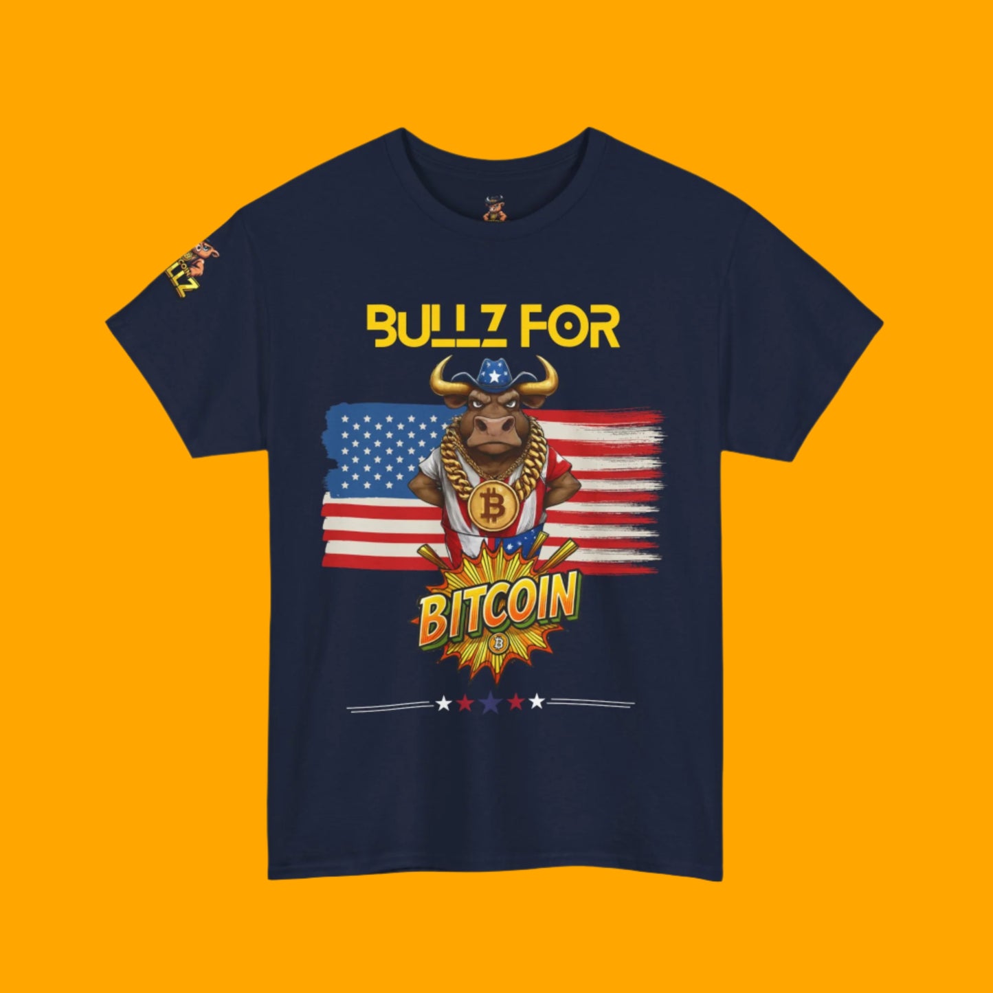 🔥 Bitcoin Bullz™ Patriotic Crypto Street Tee – Bold USA Design for Bitcoin Bulls & Independence Day Lovers 🔥