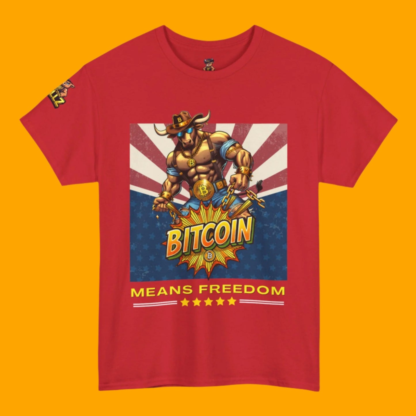 🔥 Bitcoin Bullz™ Patriotic Crypto Street Tee – Bold USA Design for Bitcoin Bulls & Independence Lovers Crypto Animal Passion 🔥