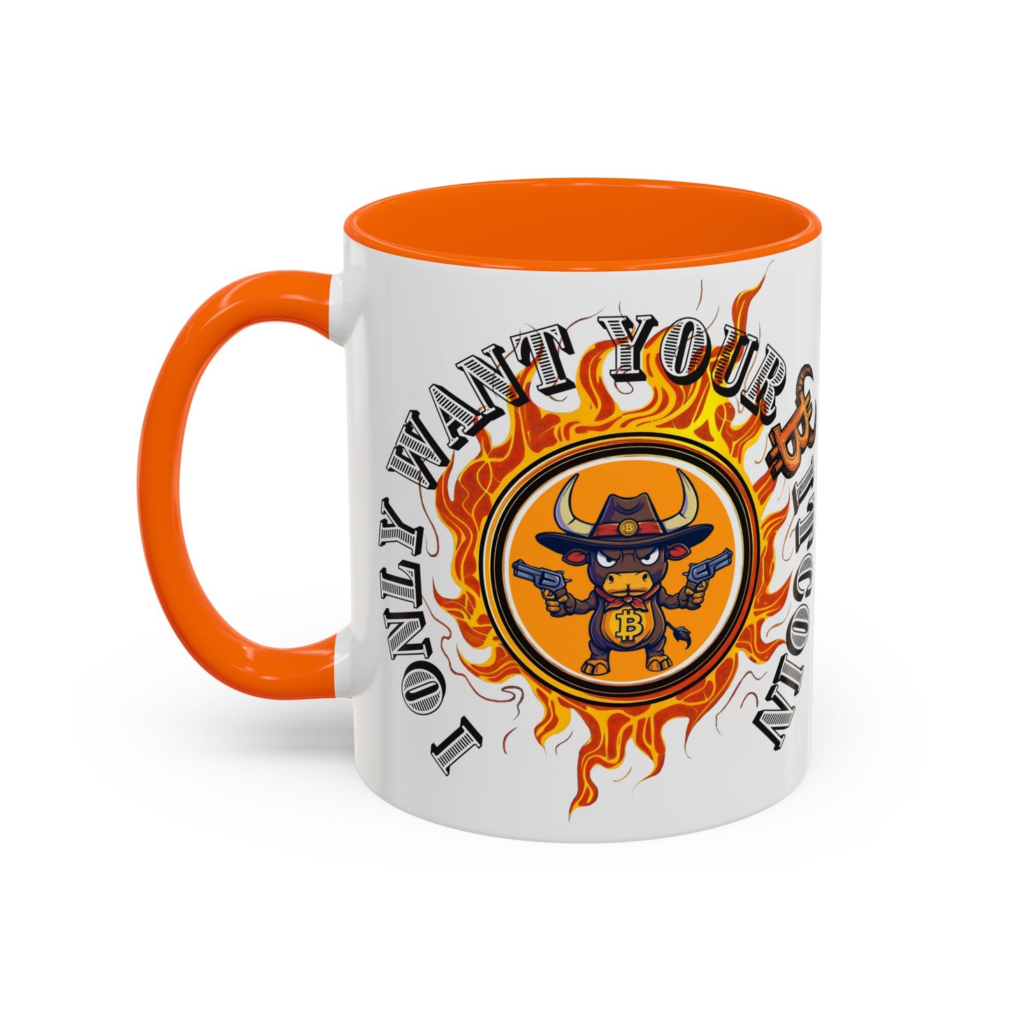 Bitcoin Bull Accent Coffee Mug - Perfect Gift for Crypto Lovers, Unique Mug for Bitcoin Enthusiasts, Cool Coffee Cup for Home or Office