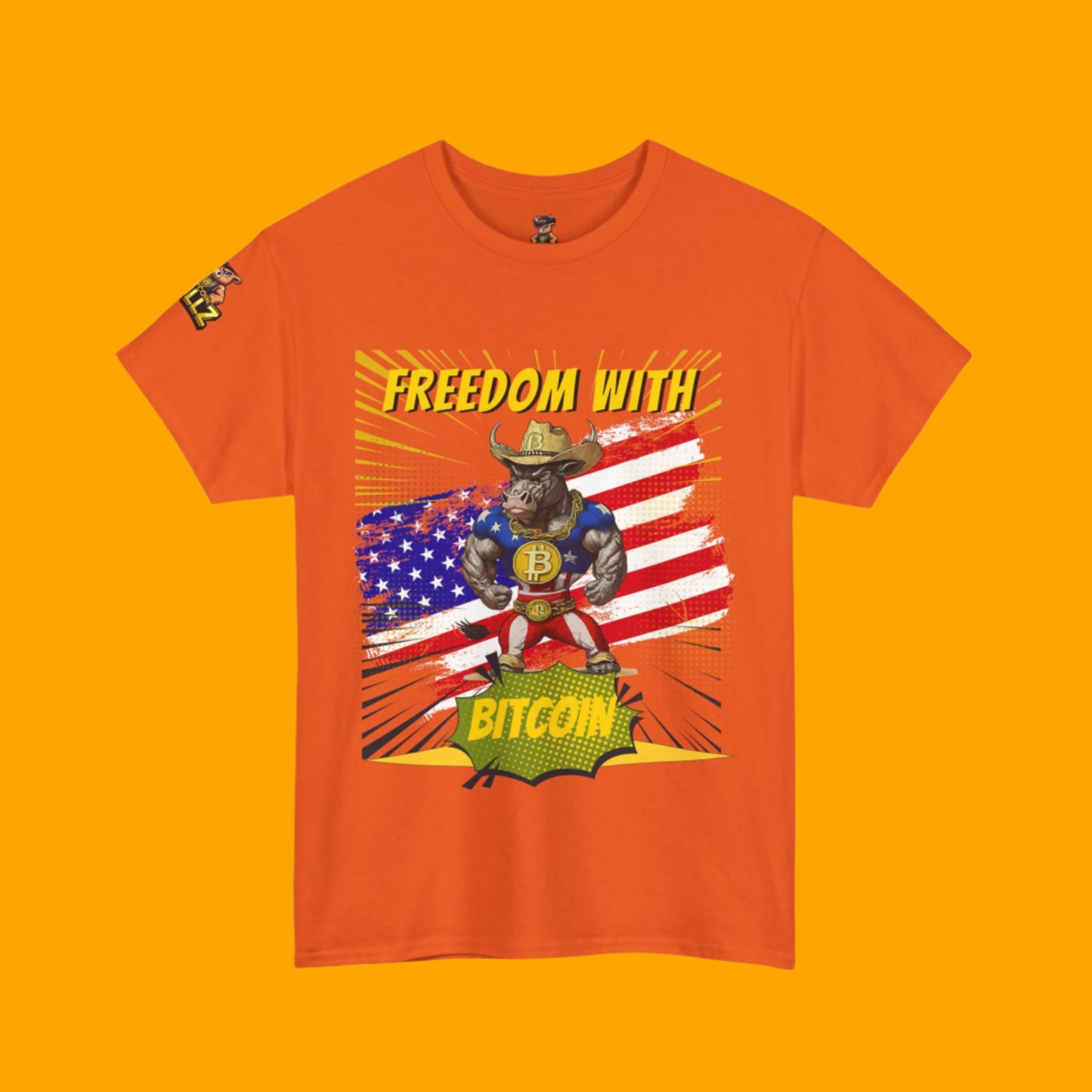 🔥 Bitcoin Bullz™ Limited Patriotic Crypto Tee – Bold American Streetwear for True Bitcoin Believers Exclusive Design (Only 500 Available!) 🔥