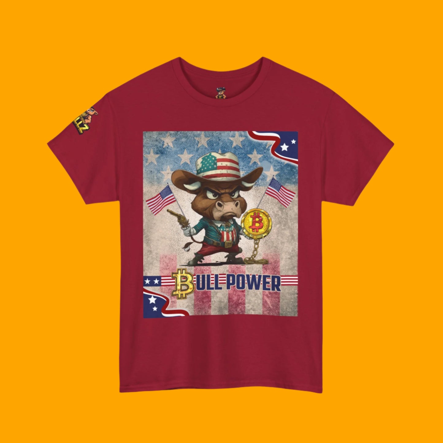 Bitcoin Bullz™ Limited Patriotic Crypto Tee – Bold American Streetwear for True Bitcoin Believers (Only 500 Available!)
