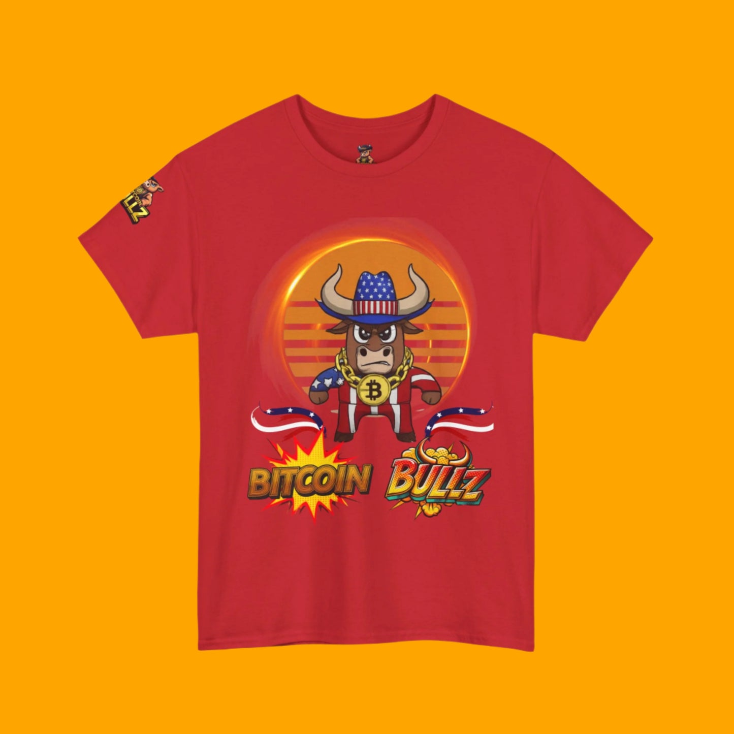 Bitcoin Bullz™ Retro-Futuristic Crypto Patriot Tee – Crypto Cowboy Viral Bold Design for Blockchain Believers Limited Designs (500 Pieces Only)