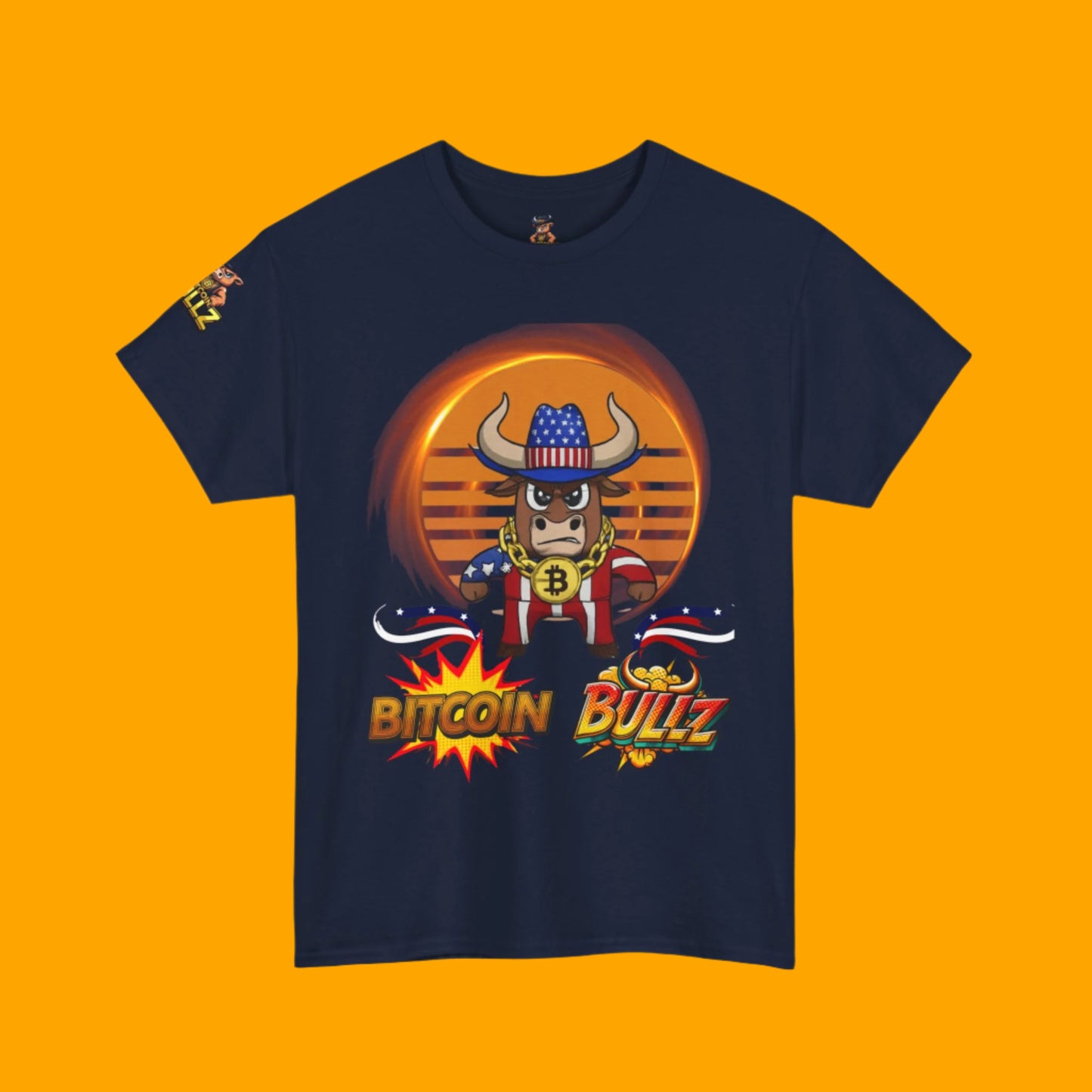 Bitcoin Bullz™ Retro-Futuristic Crypto Patriot Tee – Crypto Cowboy Viral Bold Design for Blockchain Believers Limited Designs (500 Pieces Only)
