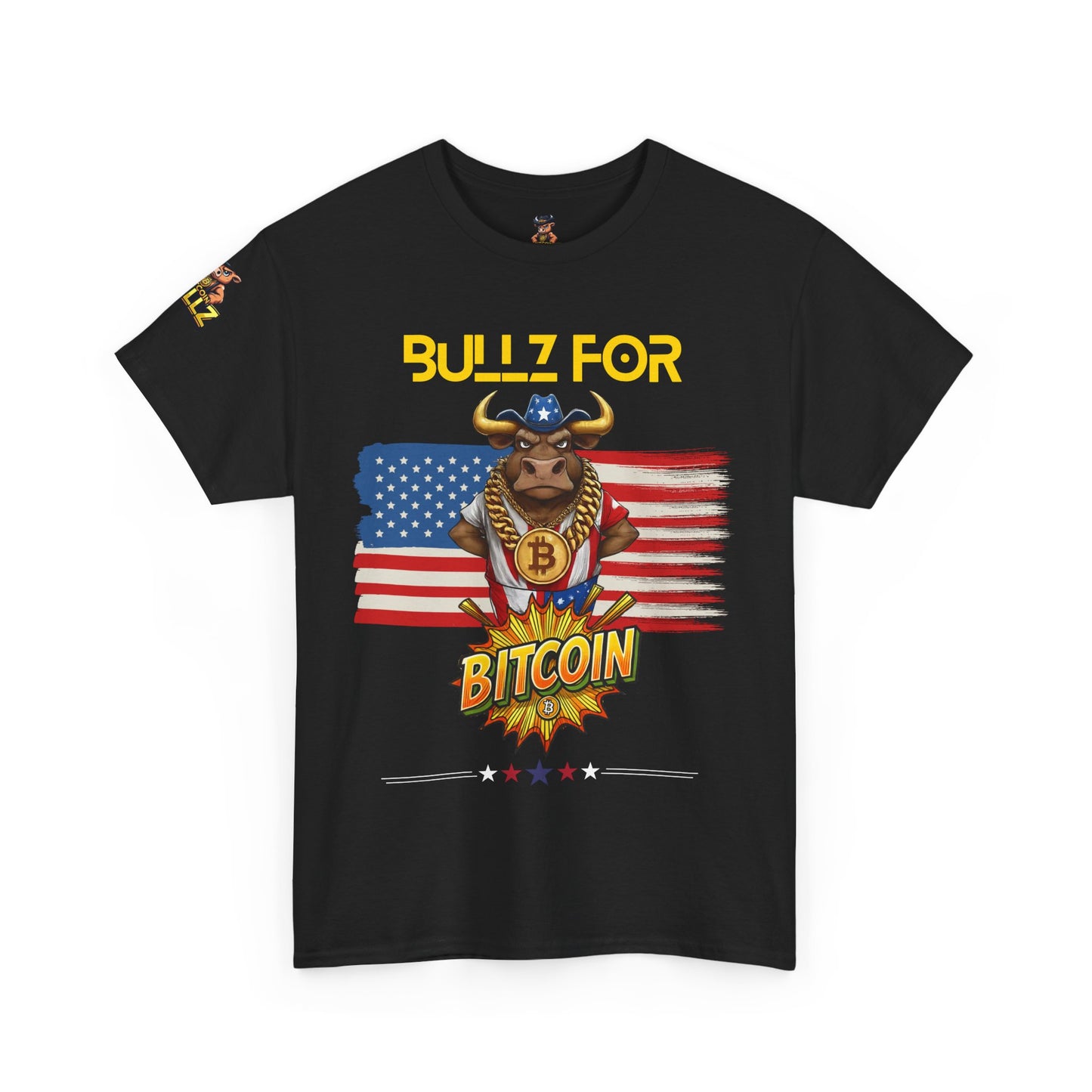 🔥 Bitcoin Bullz™ Patriotic Crypto Street Tee – Bold USA Design for Bitcoin Bulls & Independence Day Lovers 🔥