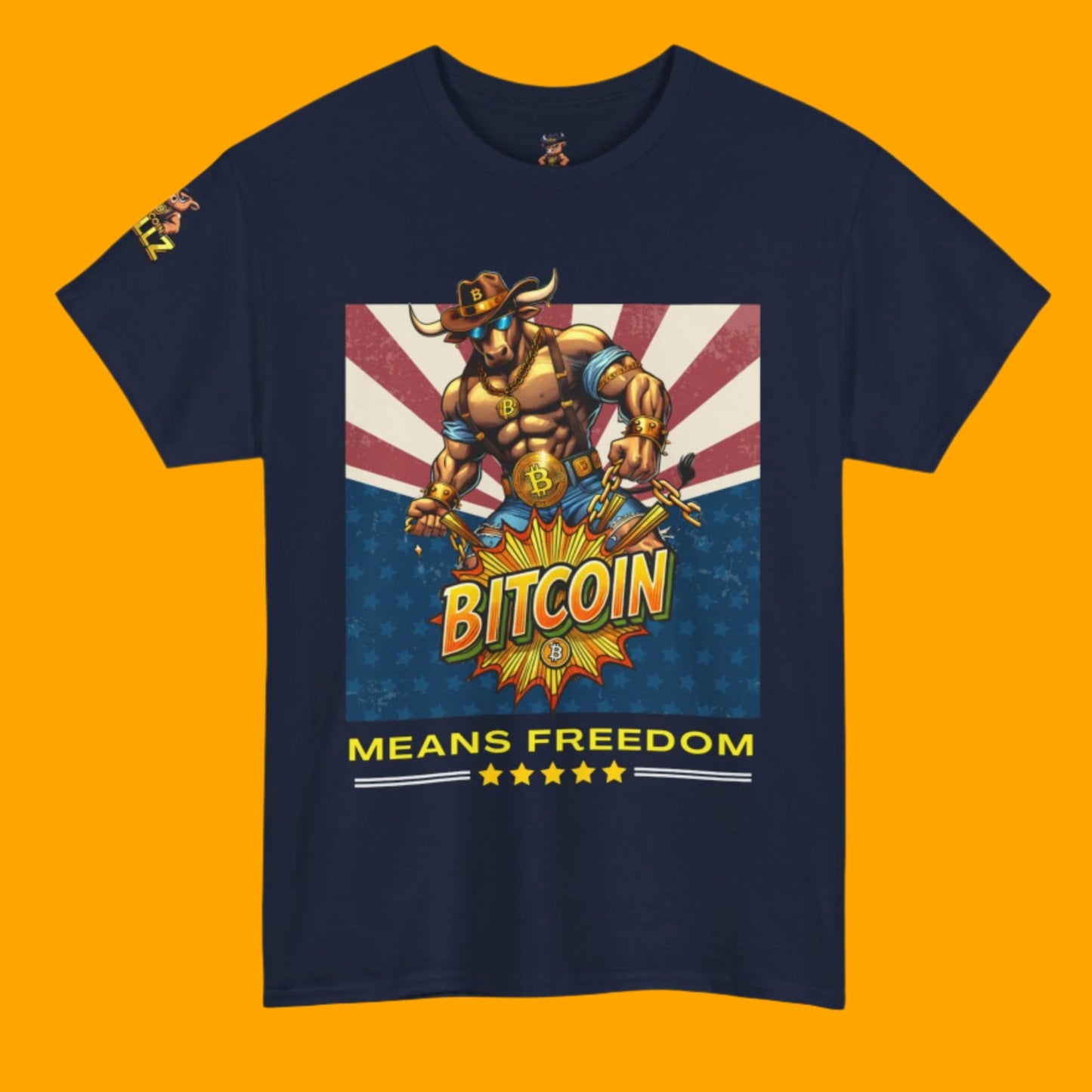 🔥 Bitcoin Bullz™ Patriotic Crypto Street Tee – Bold USA Design for Bitcoin Bulls & Independence Lovers Crypto Animal Passion 🔥