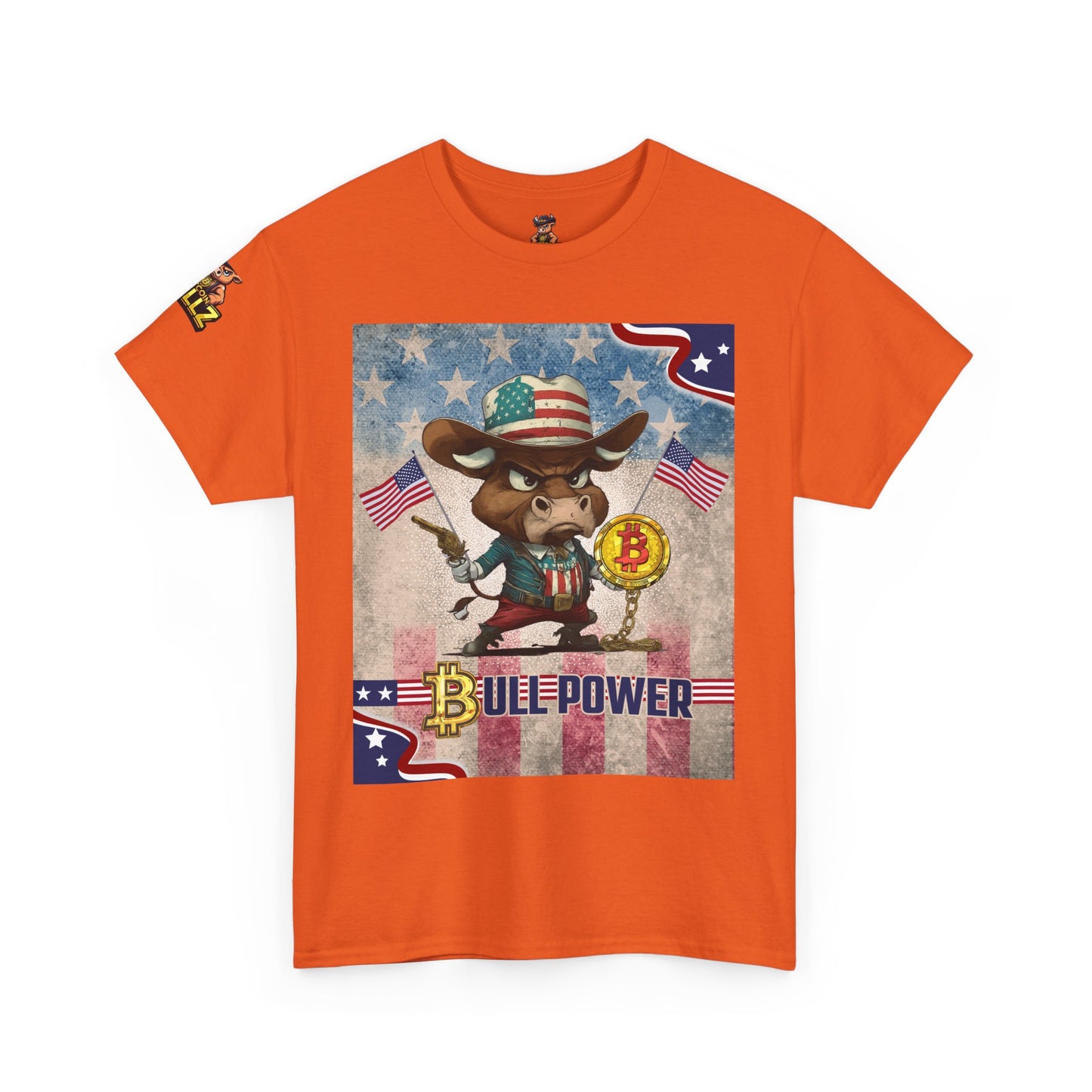 Bitcoin Bullz™ Limited Patriotic Crypto Tee – Bold American Streetwear for True Bitcoin Believers (Only 500 Available!)