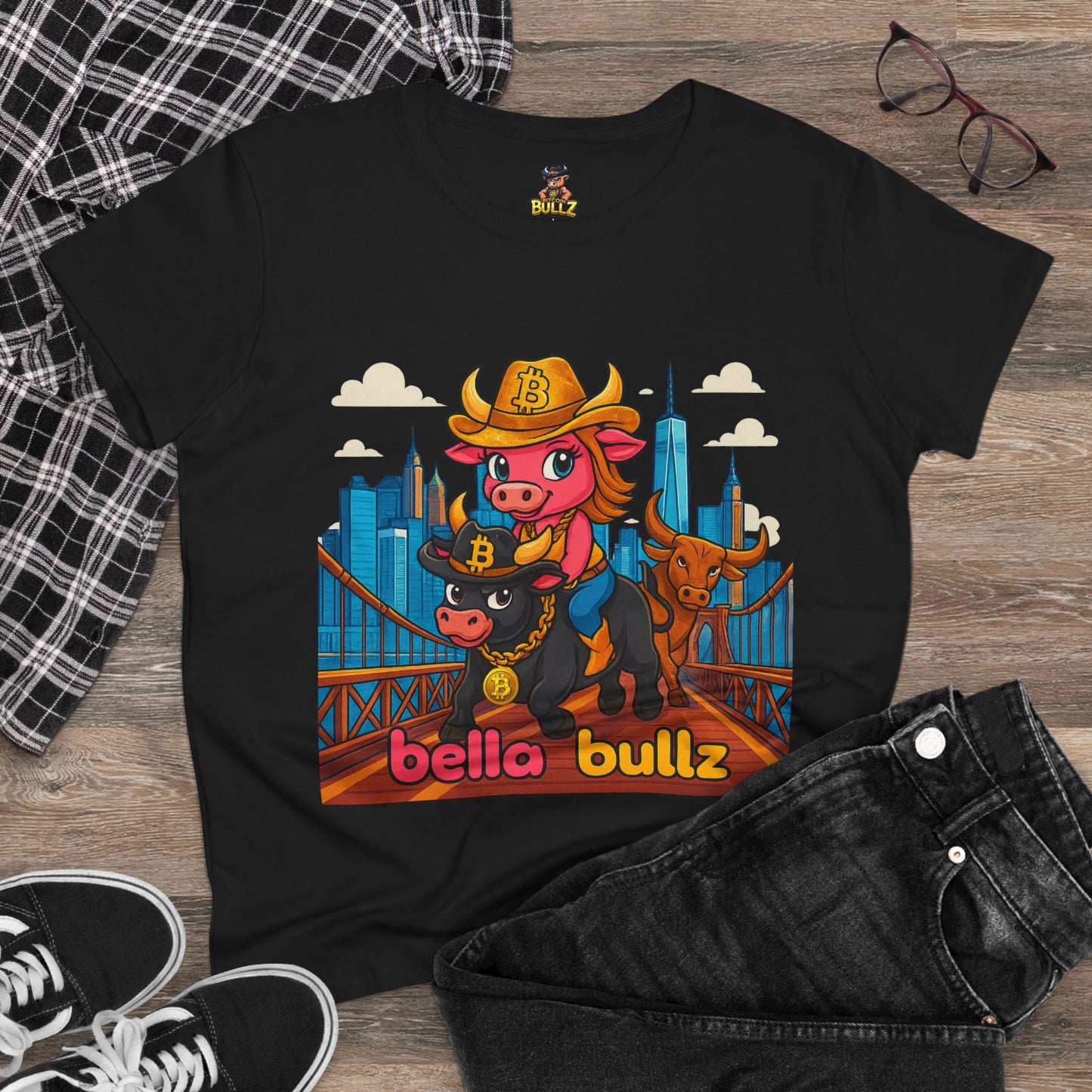 Cute Graphic Tee, Bella Bullz T-Shirt, Fun Cotton Top, Animal Lover Gift, Casual Graphic Shirt, Birthday Gift for Her