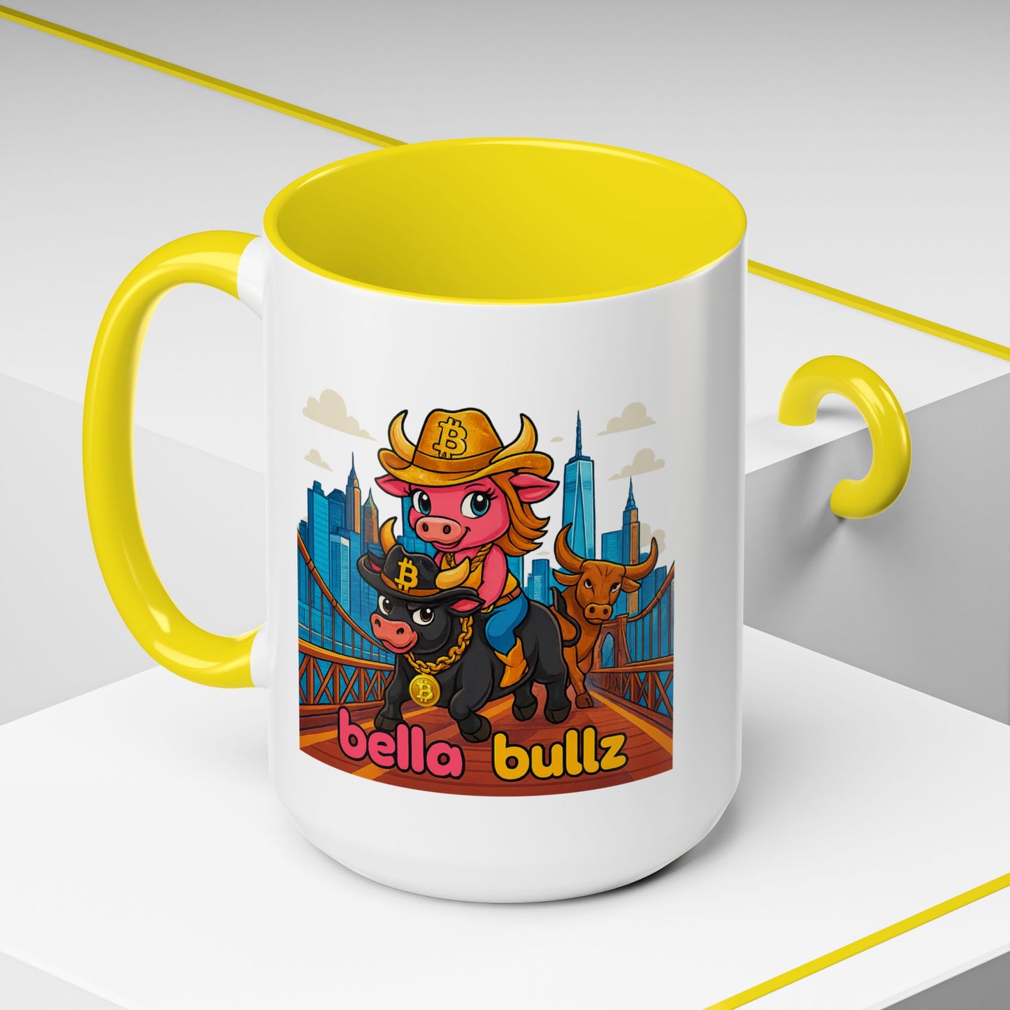 Crypto Women Accent Coffee Mug - Fun Animal Design, Bitcoin Home Decor for Coffee Lovers