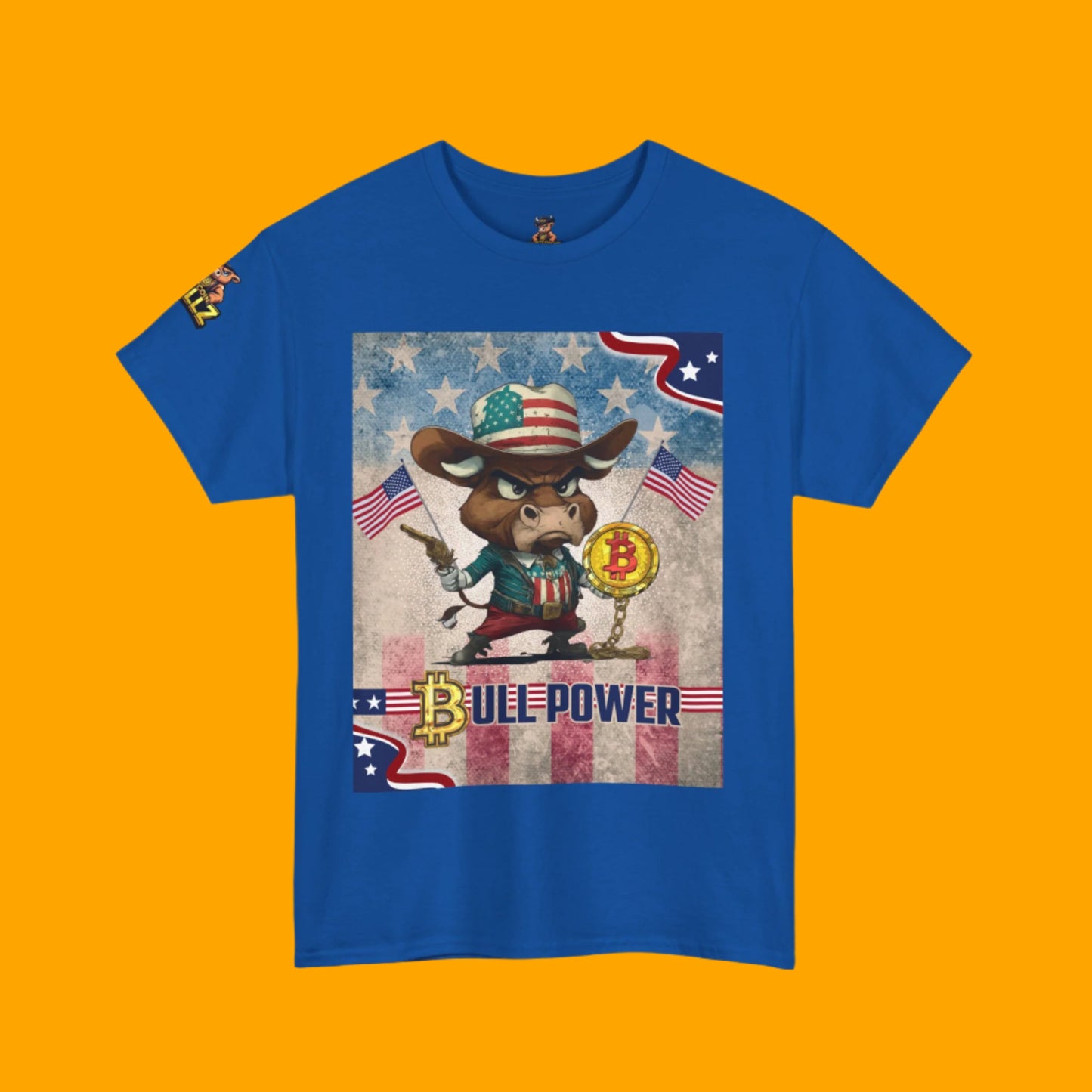 Bitcoin Bullz™ Graphic Athleisure Patriot Tee – Lightweight Crypto Streetwear for Viral HODL Crew Crypto Bitcoin Passion