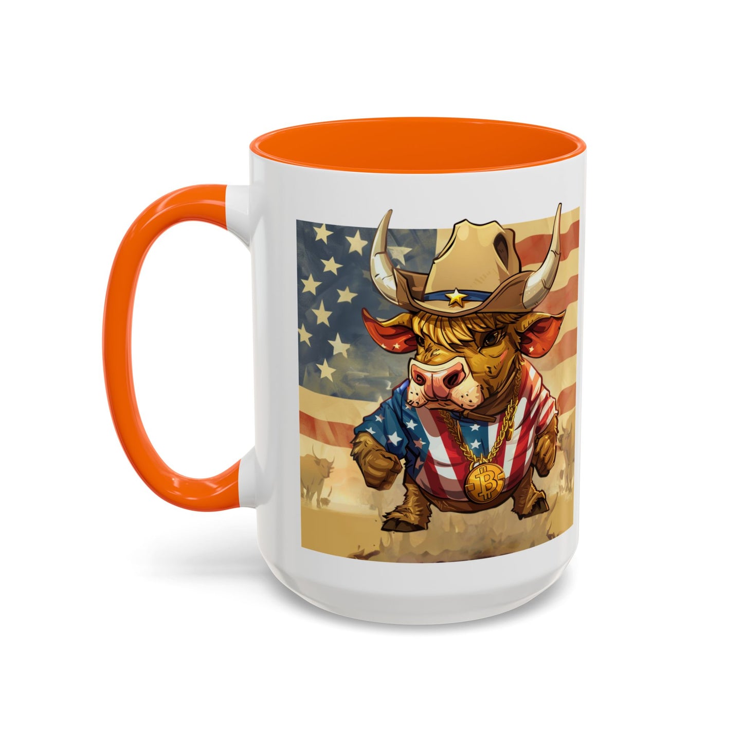 Bitcoin Bullz™ Bullish Accent Coffee Mug | Fun Crypto Coffee Cup | Gift for Bull Market Lovers Limited Design | Black Handle Accent