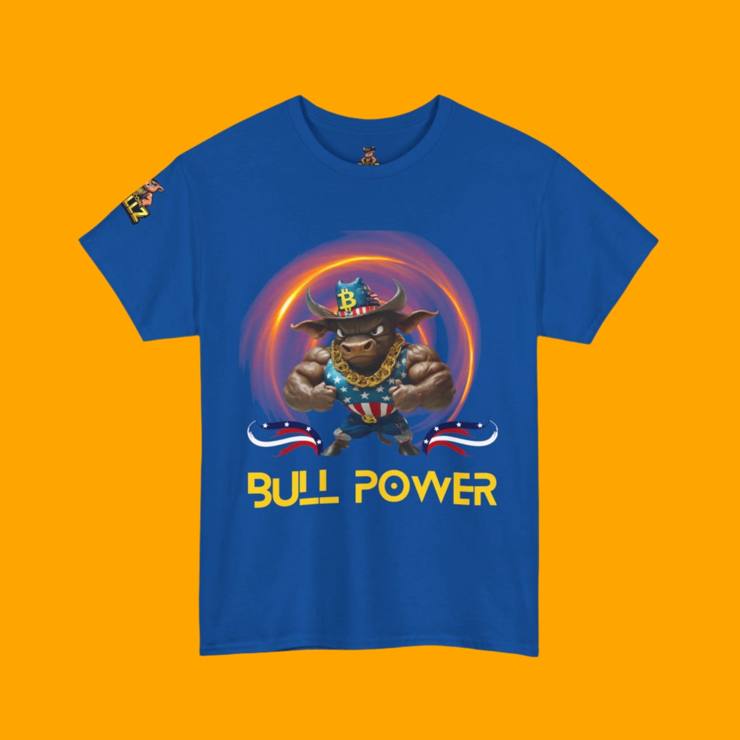 Bitcoin Bullz™ Crypto Freedom Tee – Patriot Style Meets Outdoor Streetwear Independence Day Crypto Bulls