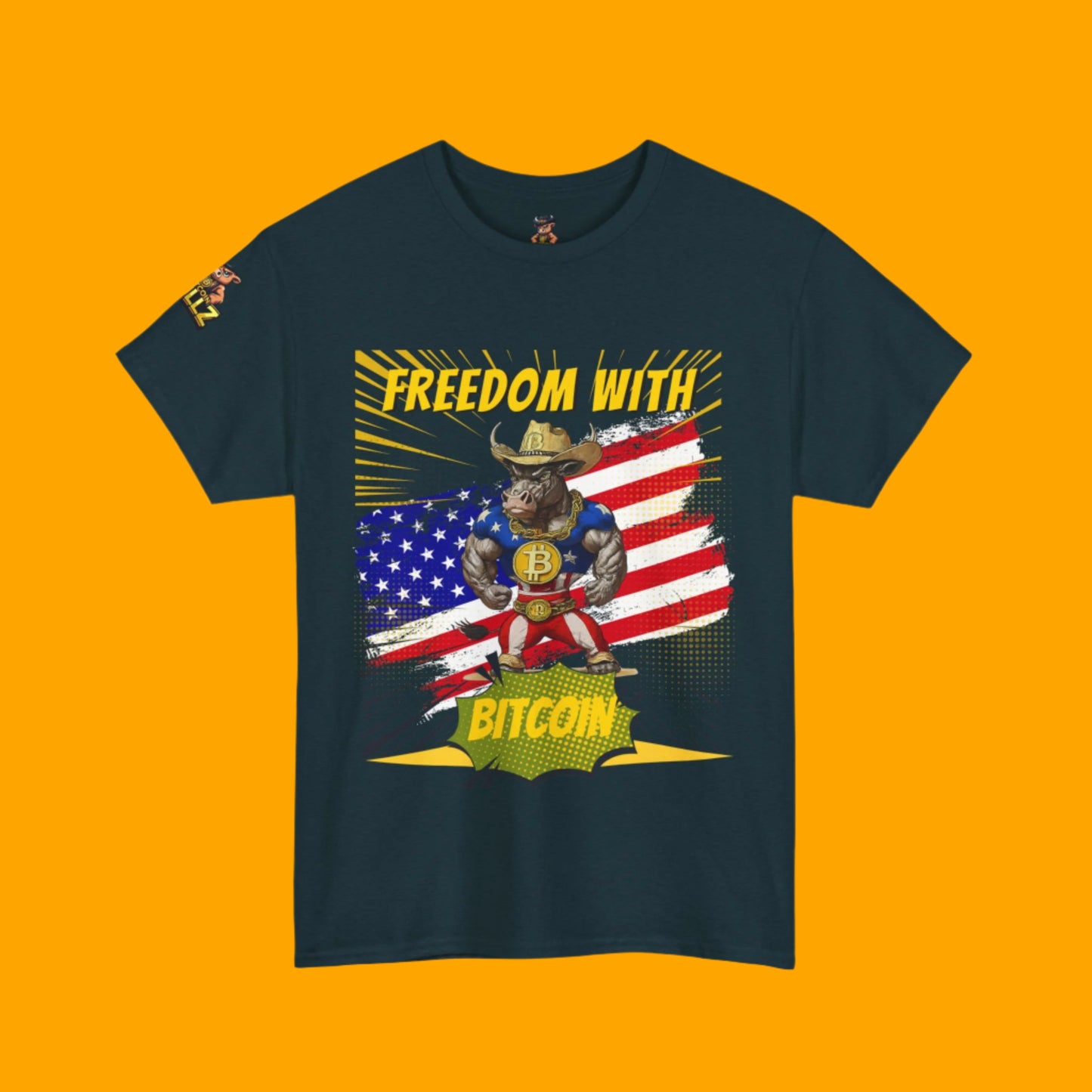 🔥 Bitcoin Bullz™ Limited Patriotic Crypto Tee – Bold American Streetwear for True Bitcoin Believers Exclusive Design (Only 500 Available!) 🔥