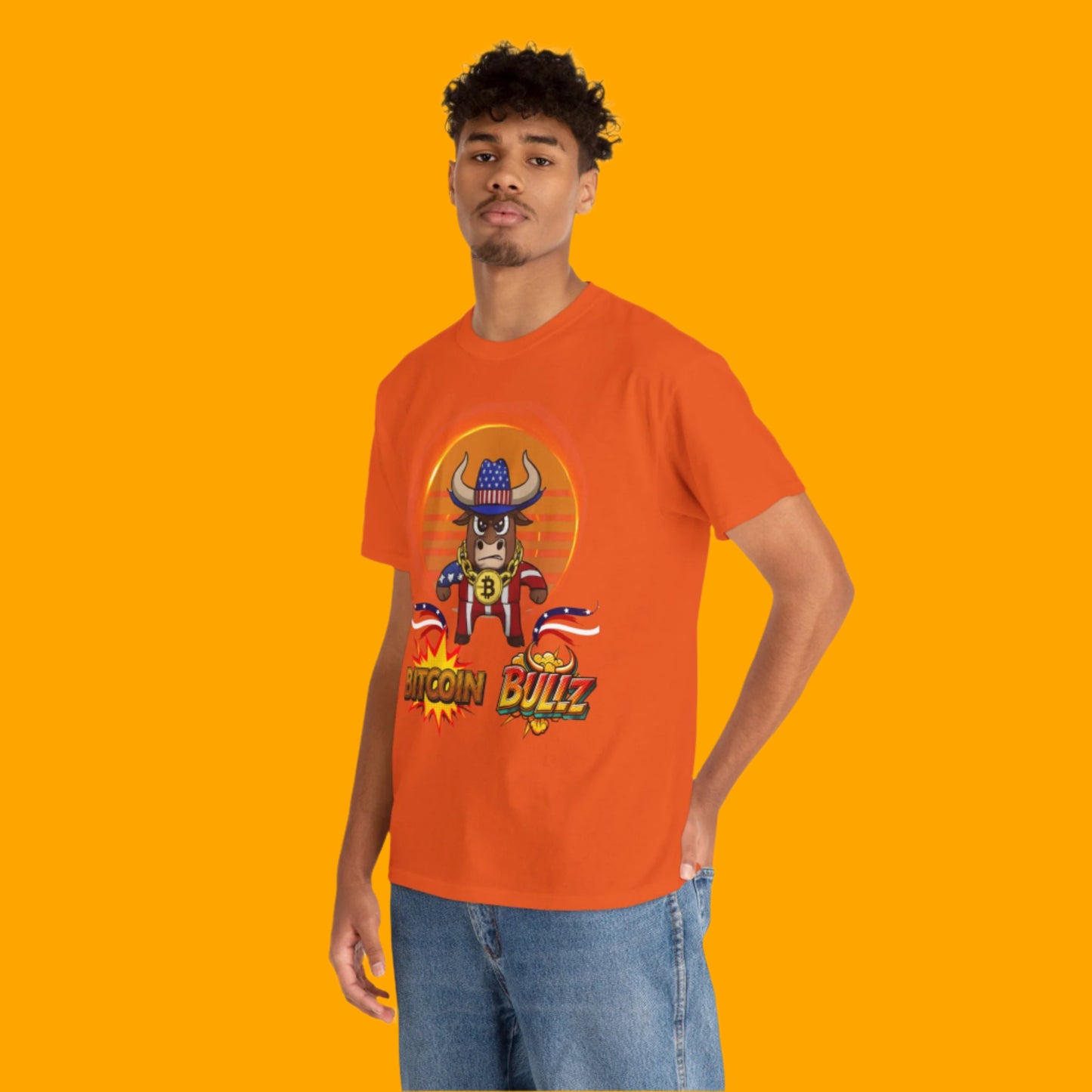 Bitcoin Bullz™ Retro-Futuristic Crypto Patriot Tee – Crypto Cowboy Viral Bold Design for Blockchain Believers Limited Designs (500 Pieces Only)