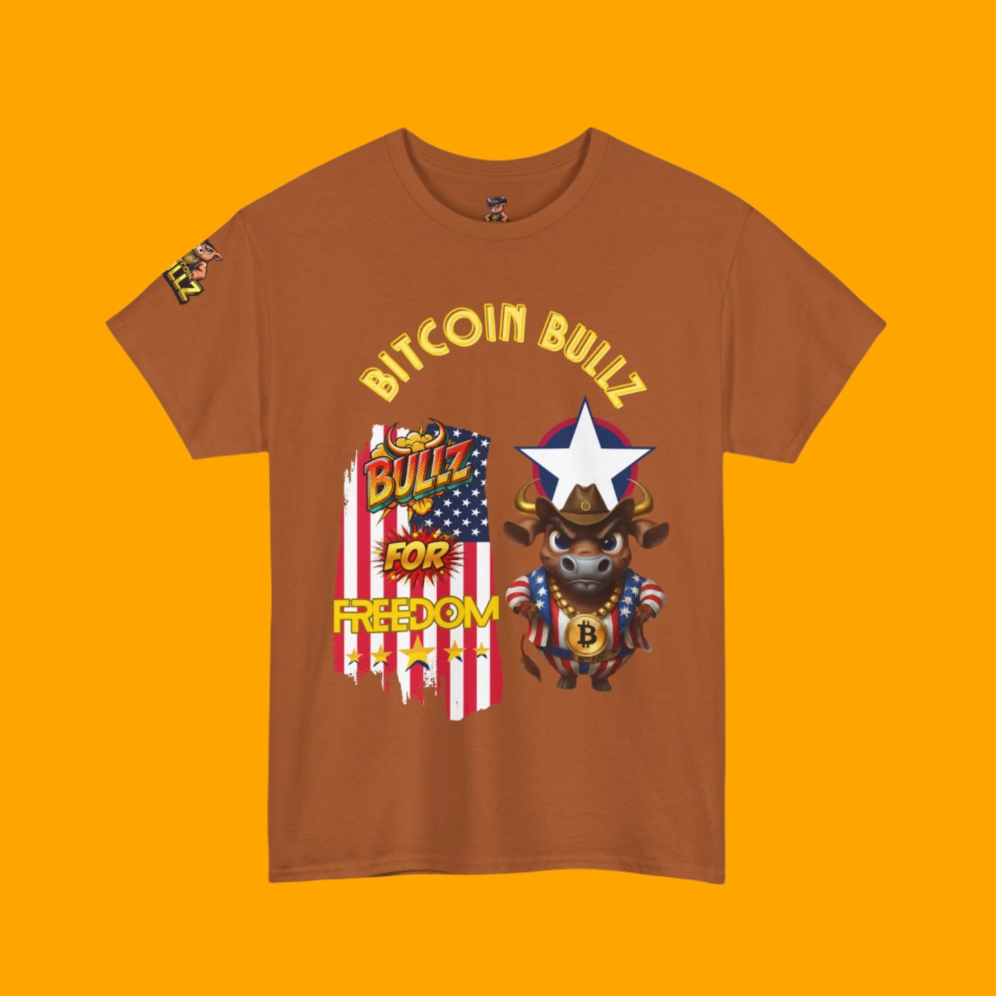 Bitcoin Bullz™ Viral Patriotic Crypto Street Tee Limited Pieces– Bold USA Design for Bitcoin Bulls & Independence Lovers Crypto Passion for July 4th🔥