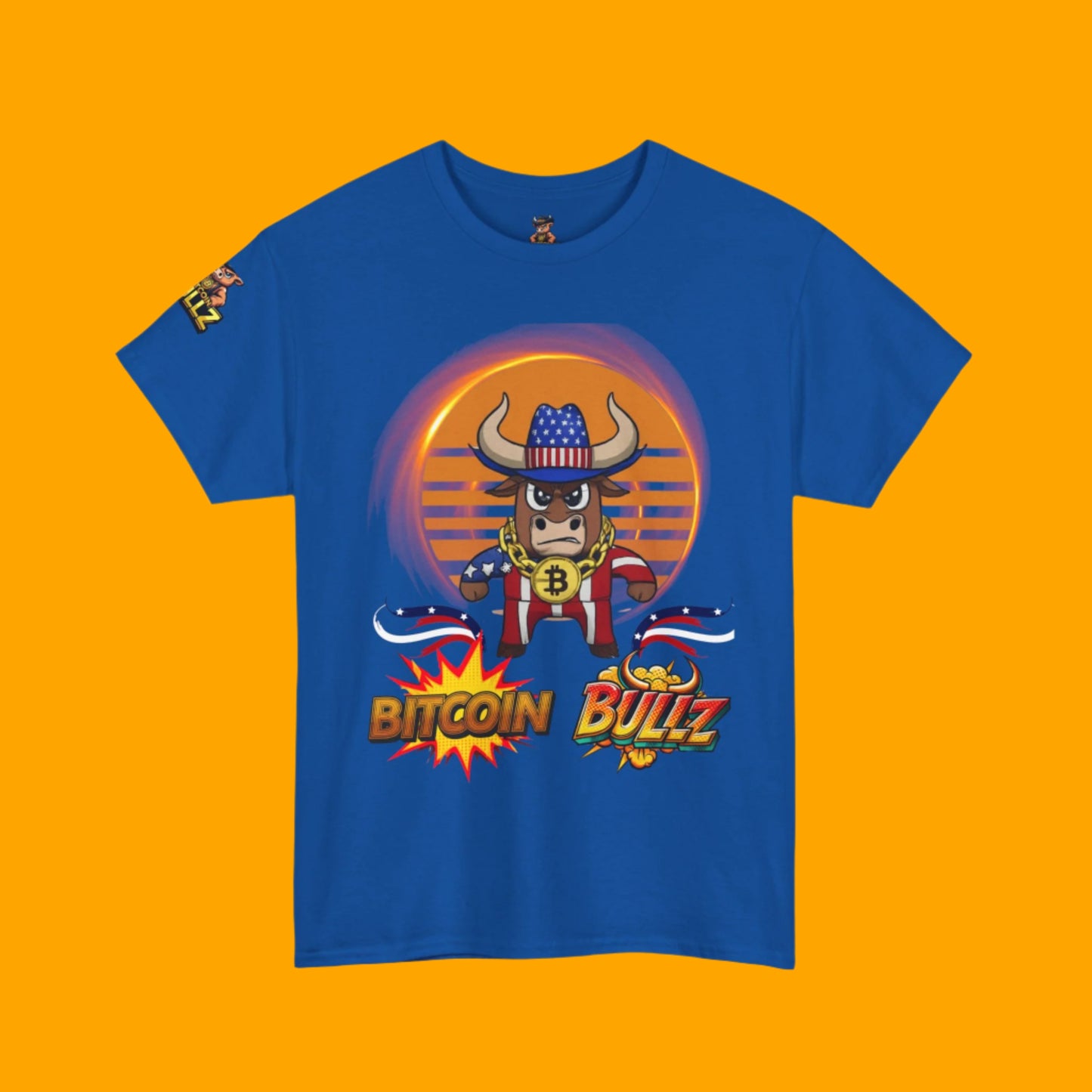 Bitcoin Bullz™ Retro-Futuristic Crypto Patriot Tee – Crypto Cowboy Viral Bold Design for Blockchain Believers Limited Designs (500 Pieces Only)