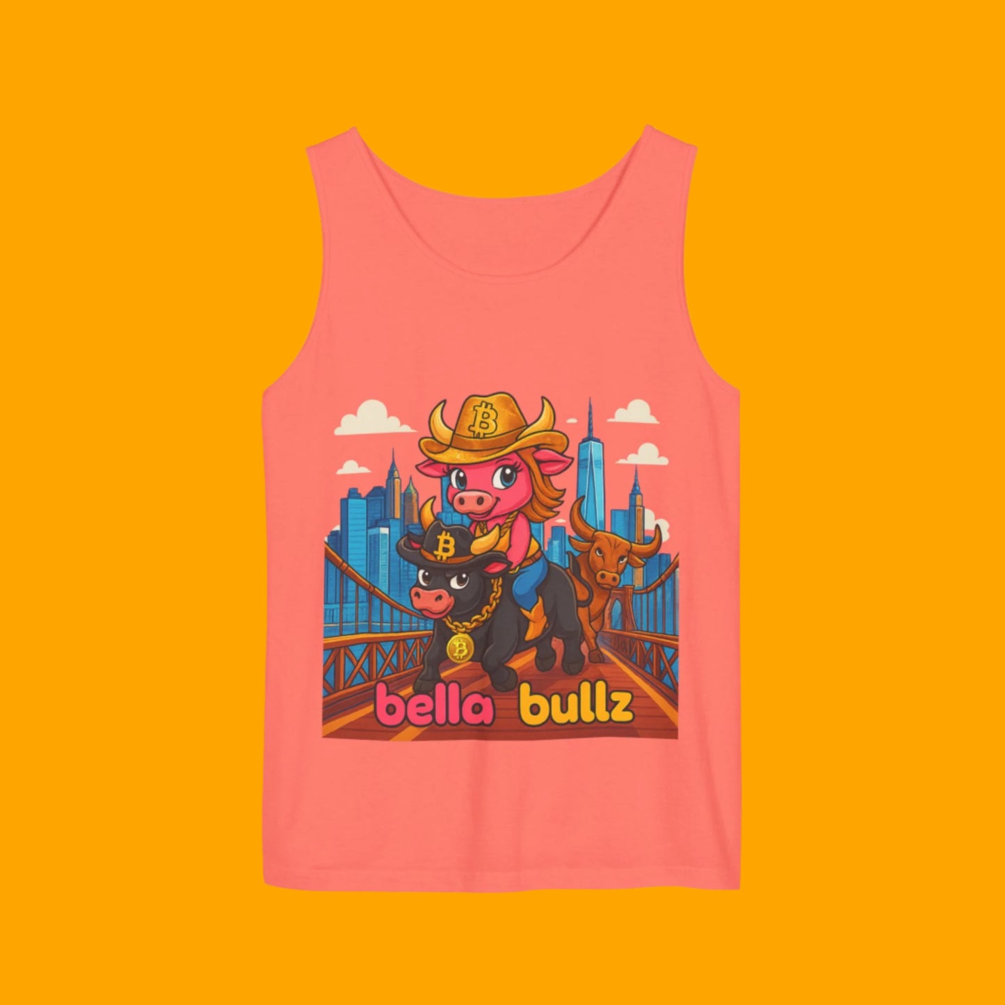 Crypto Cowgirl Graphic Unisex Tank Top - Summer Tee, Bitcoin Beachwear, Limited Edition Unique Design