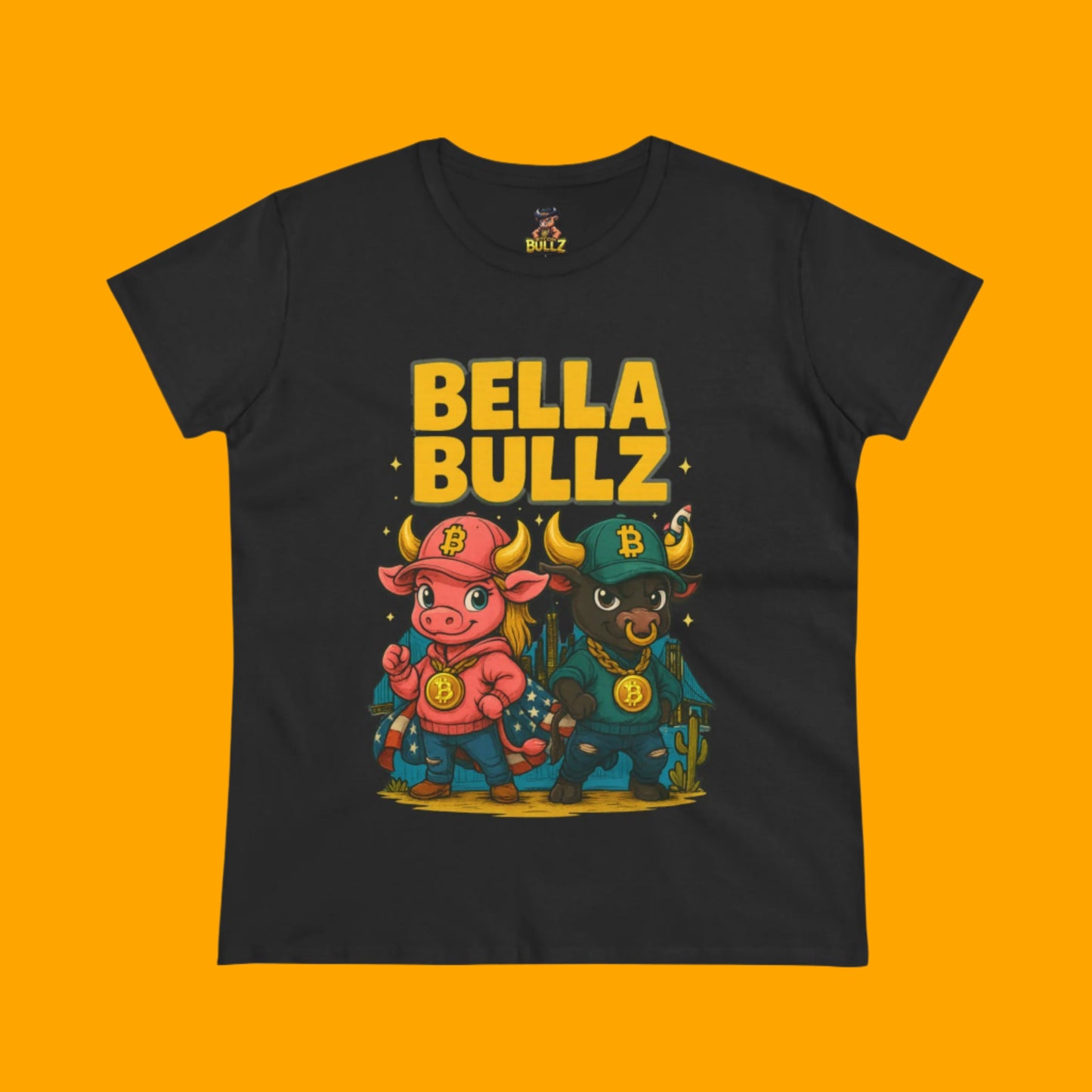 Bella Bullz Women's Cotton Tee - Fun Graphic Tee for Cow Lovers, Casual Wear, Birthday Gifts, Farmhouse Style, Trendy Apparel