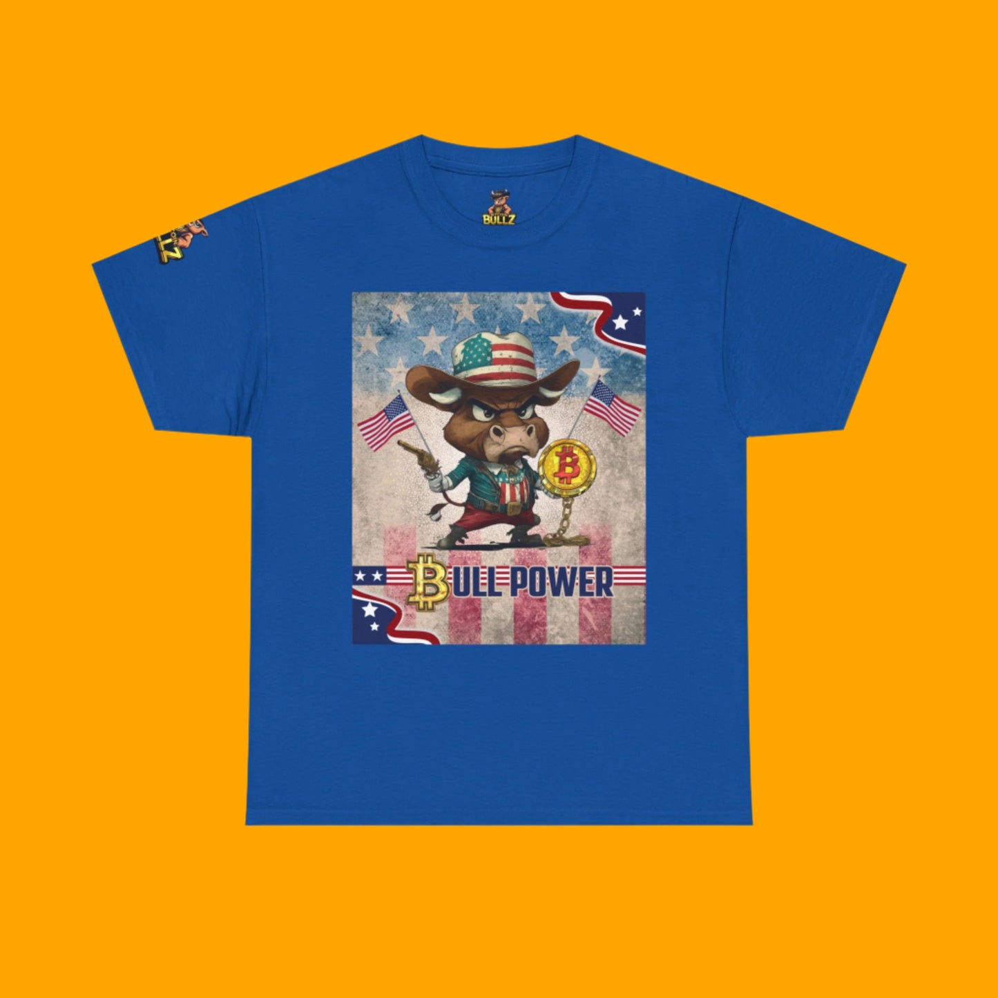 Bitcoin Bullz™ Limited Patriotic Crypto Tee – Bold American Streetwear for True Bitcoin Believers (Only 500 Available!)