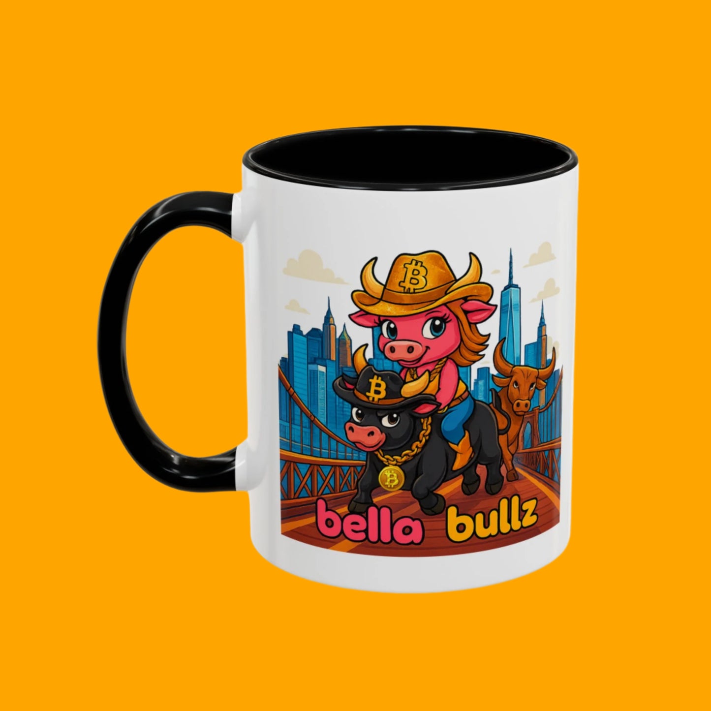 Crypto Women Accent Coffee Mug - Fun Animal Design, Bitcoin Home Decor for Coffee Lovers