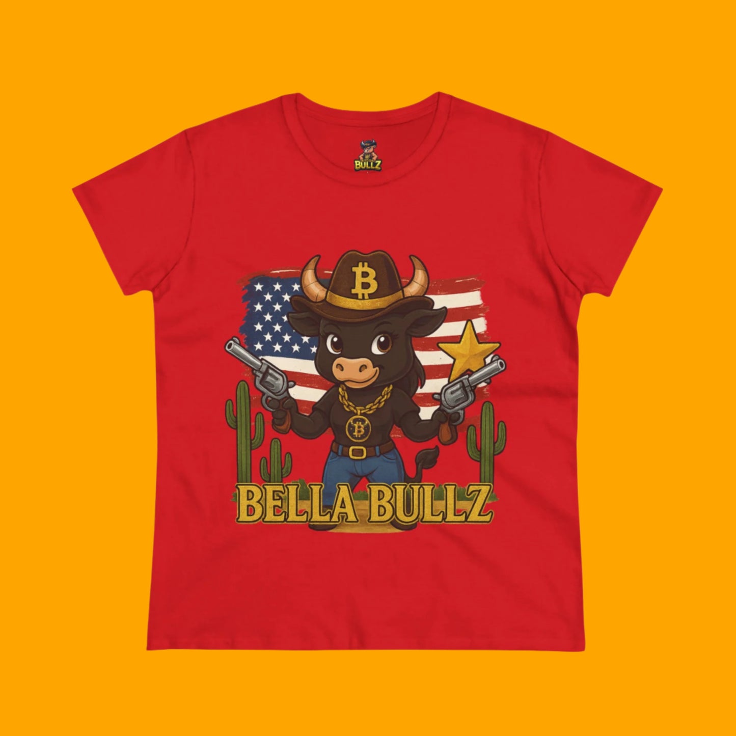 Western-Themed Women's Tee, Exclusive Designs, Crypto Lovers Bitcoin Patriotic Clothing, Cowgirl Women's Top, Americana Style