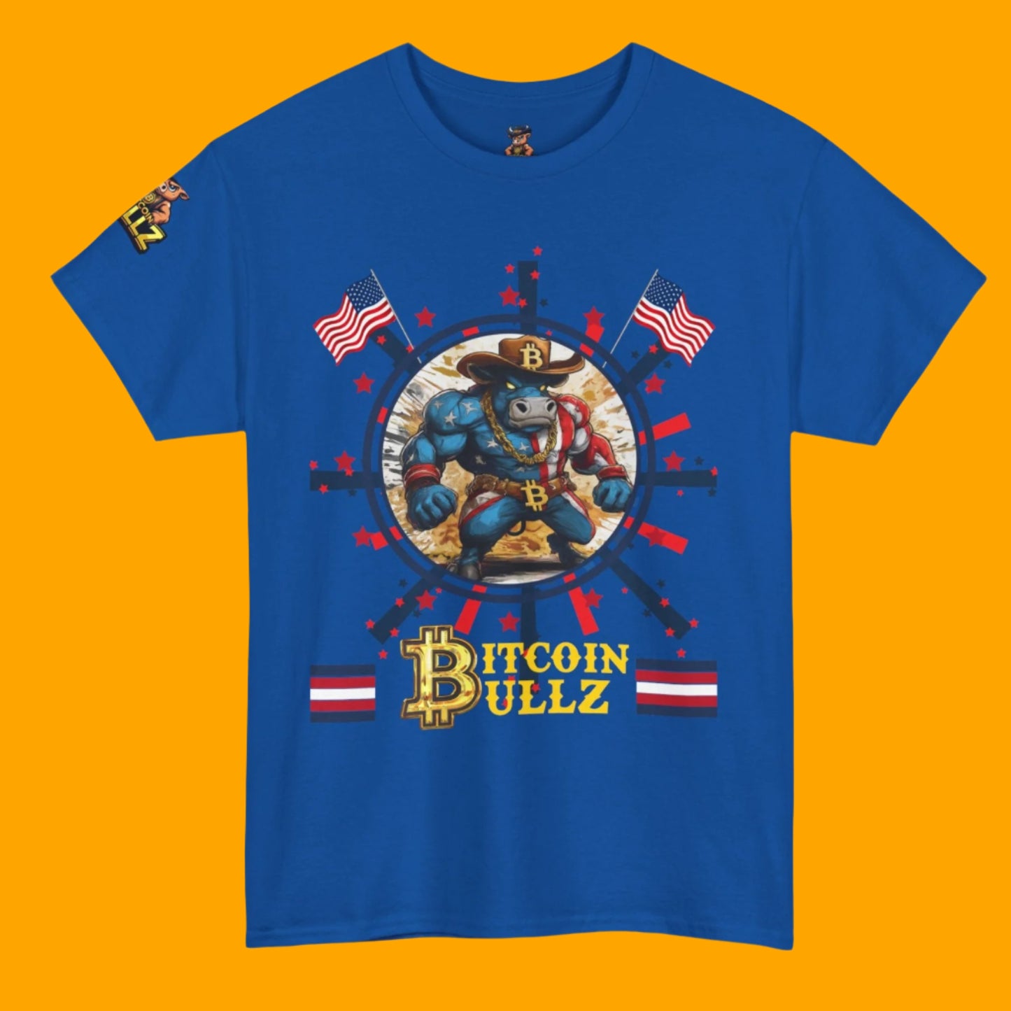 Bitcoin Bullz™ Limited Patriotic Crypto Tee – Bold American Streetwear 4th of July Freedom Clothing True Bitcoin Believers (Only 500 Available!)