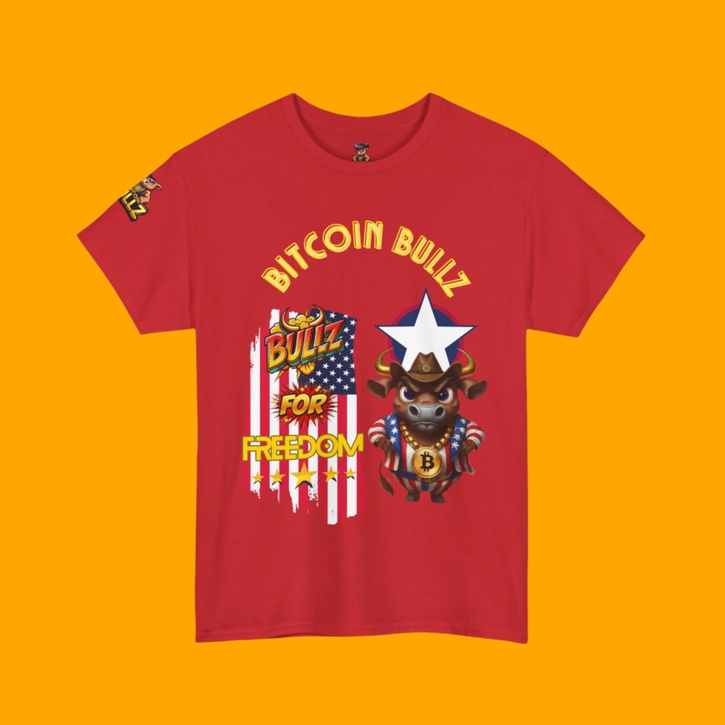 Bitcoin Bullz™ Viral Patriotic Crypto Street Tee Limited Pieces– Bold USA Design for Bitcoin Bulls & Independence Lovers Crypto Passion for July 4th🔥