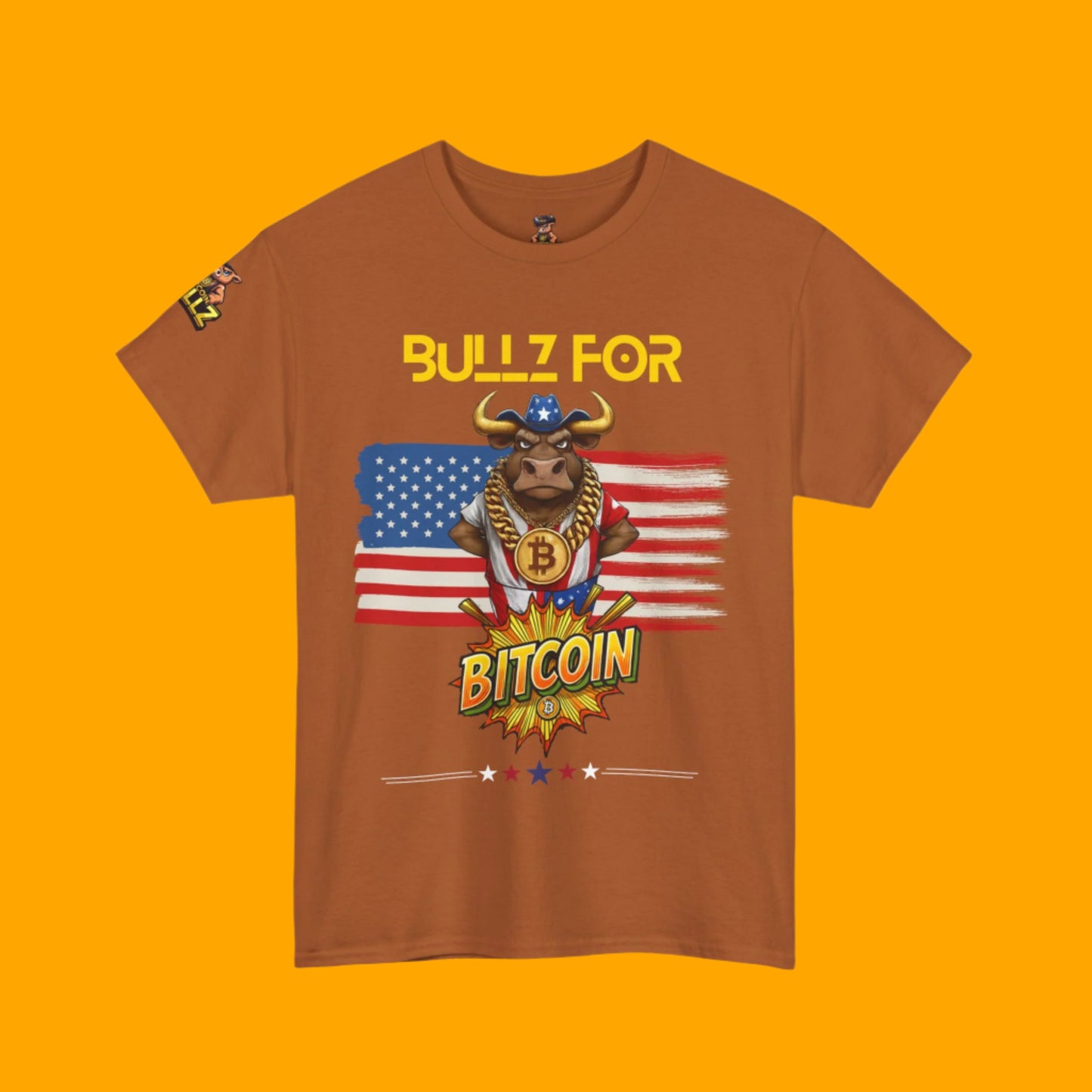 🔥 Bitcoin Bullz™ Patriotic Crypto Street Tee – Bold USA Design for Bitcoin Bulls & Independence Day Lovers 🔥