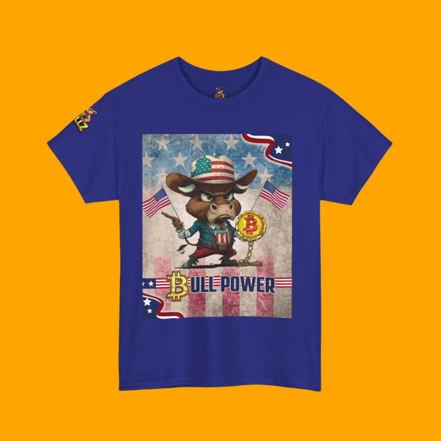 Bitcoin Bullz™ Graphic Athleisure Patriot Tee – Lightweight Crypto Streetwear for Viral HODL Crew Crypto Bitcoin Passion
