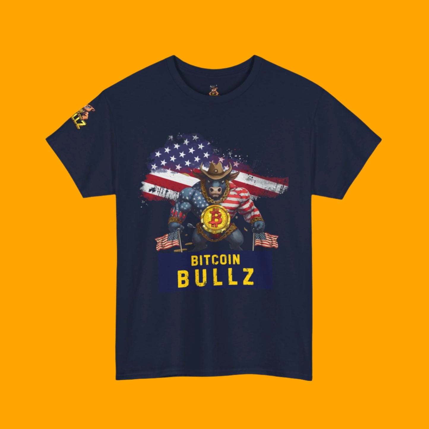 🚀 Bitcoin Bullz™ Viral Patriotic Crypto Tee Independence Day – Bold USA Graphic for HODLers & Freedom Riders Limited Design (Only 500!)