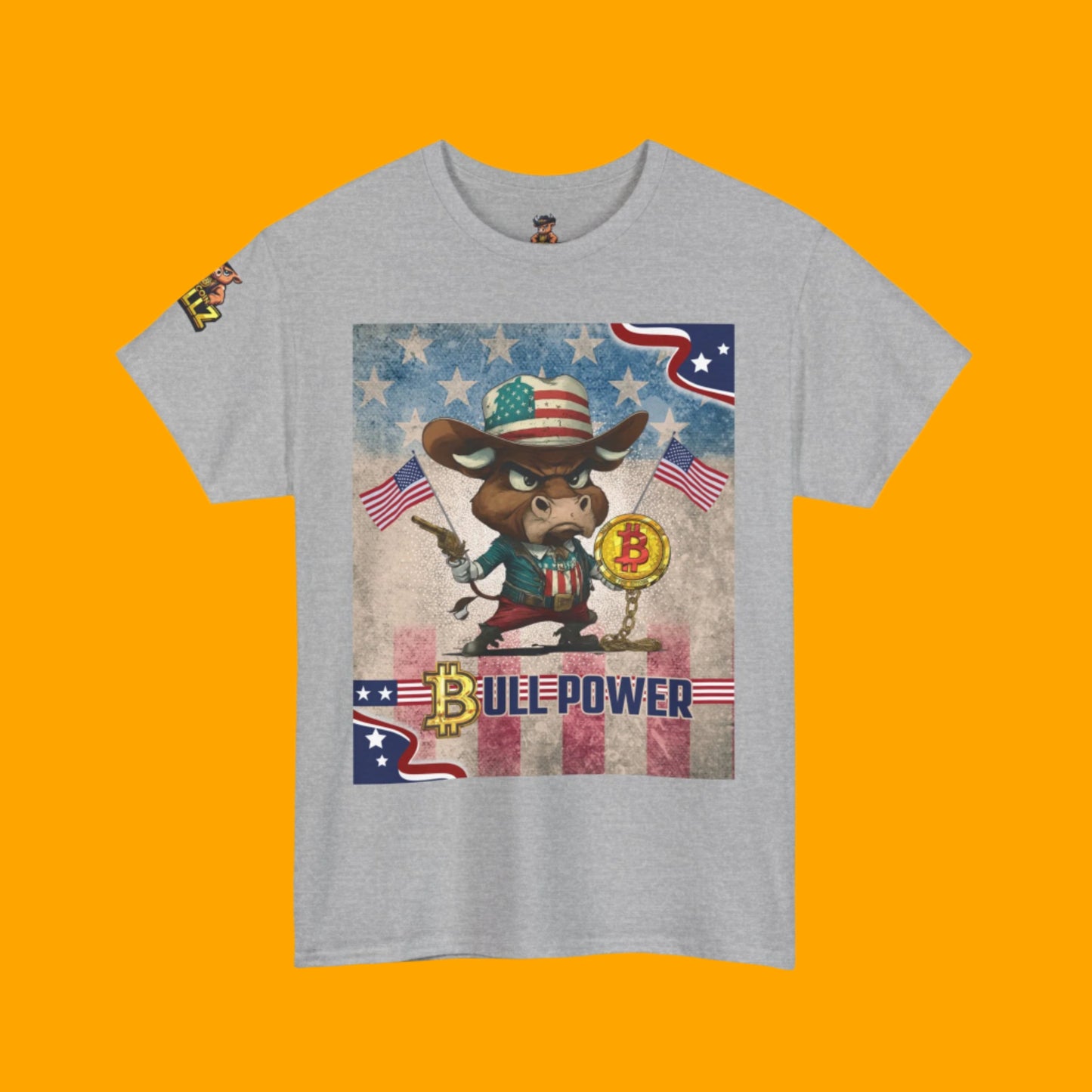 Bitcoin Bullz™ Limited Patriotic Crypto Tee – Bold American Streetwear for True Bitcoin Believers (Only 500 Available!)