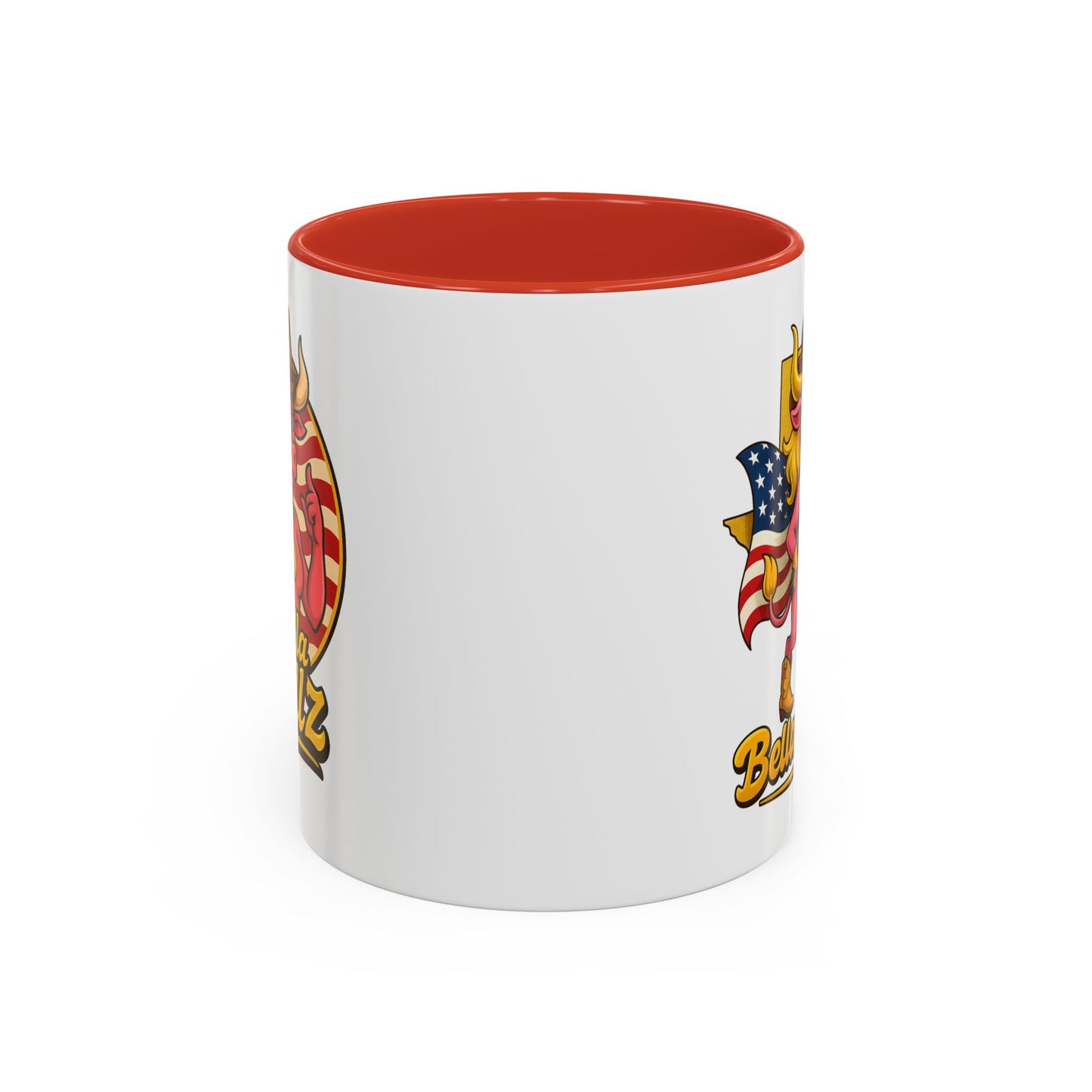 Crypto Lovers Accent Coffee Mug with Bella Bullz Design | Unique Gift for Cowgirls, American Pride Mug, BBQ Gatherings, Home Decor