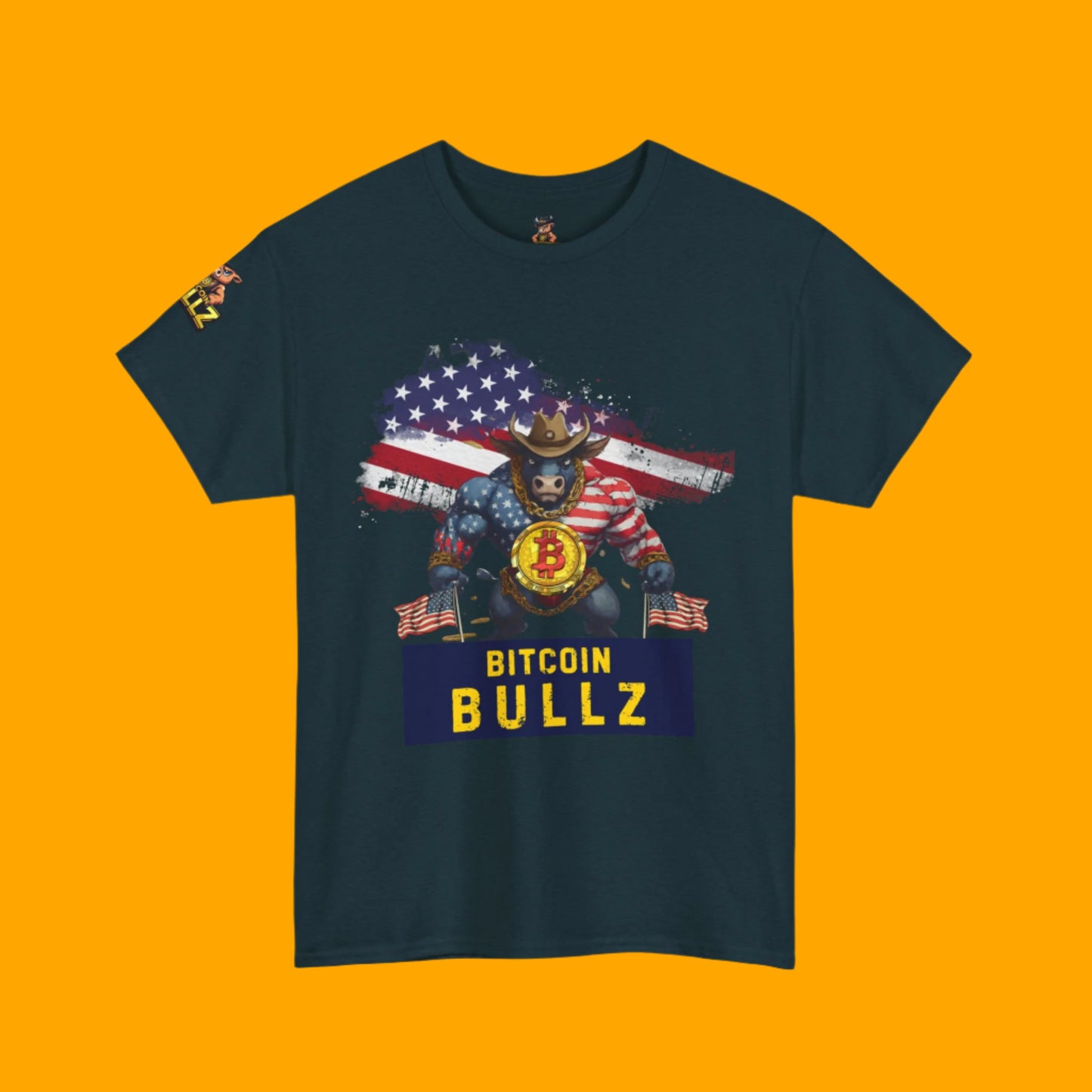 🚀 Bitcoin Bullz™ Viral Patriotic Crypto Tee Independence Day – Bold USA Graphic for HODLers & Freedom Riders Limited Design (Only 500!)