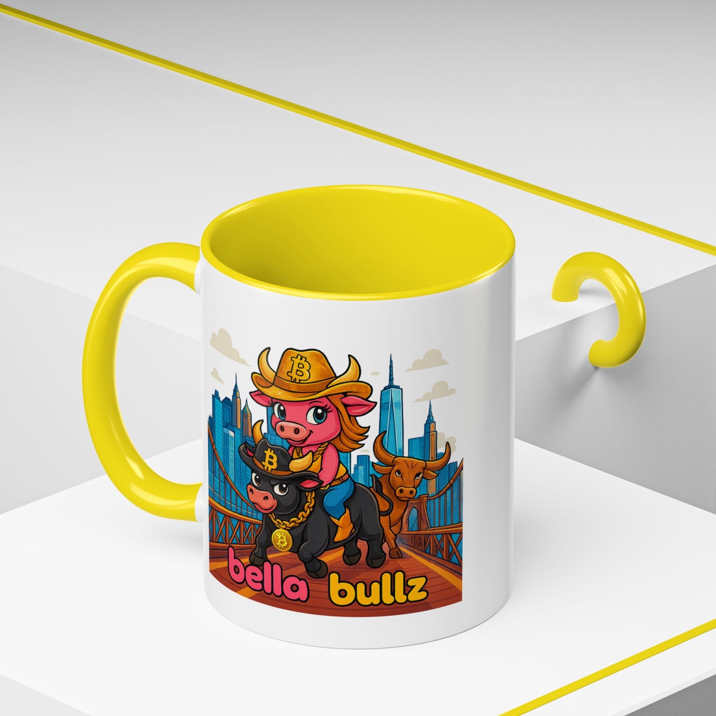 Crypto Women Accent Coffee Mug - Fun Animal Design, Bitcoin Home Decor for Coffee Lovers